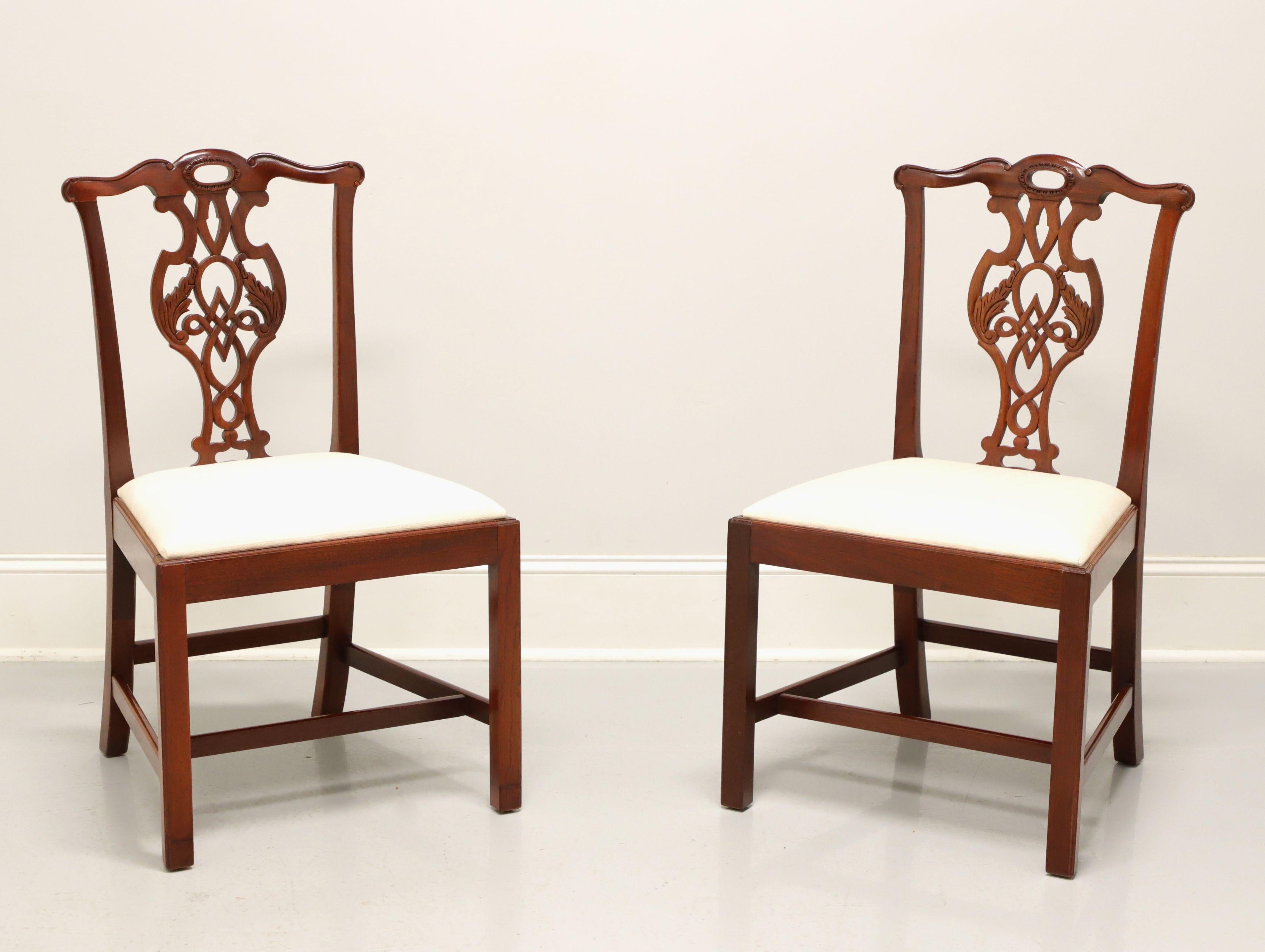 BAKER Historic Charleston Mahogany Chippendale Straight Leg Side Chairs - Pair A 5