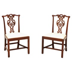BAKER Historic Charleston Mahogany Chippendale Straight Leg Side Chairs - Pair A