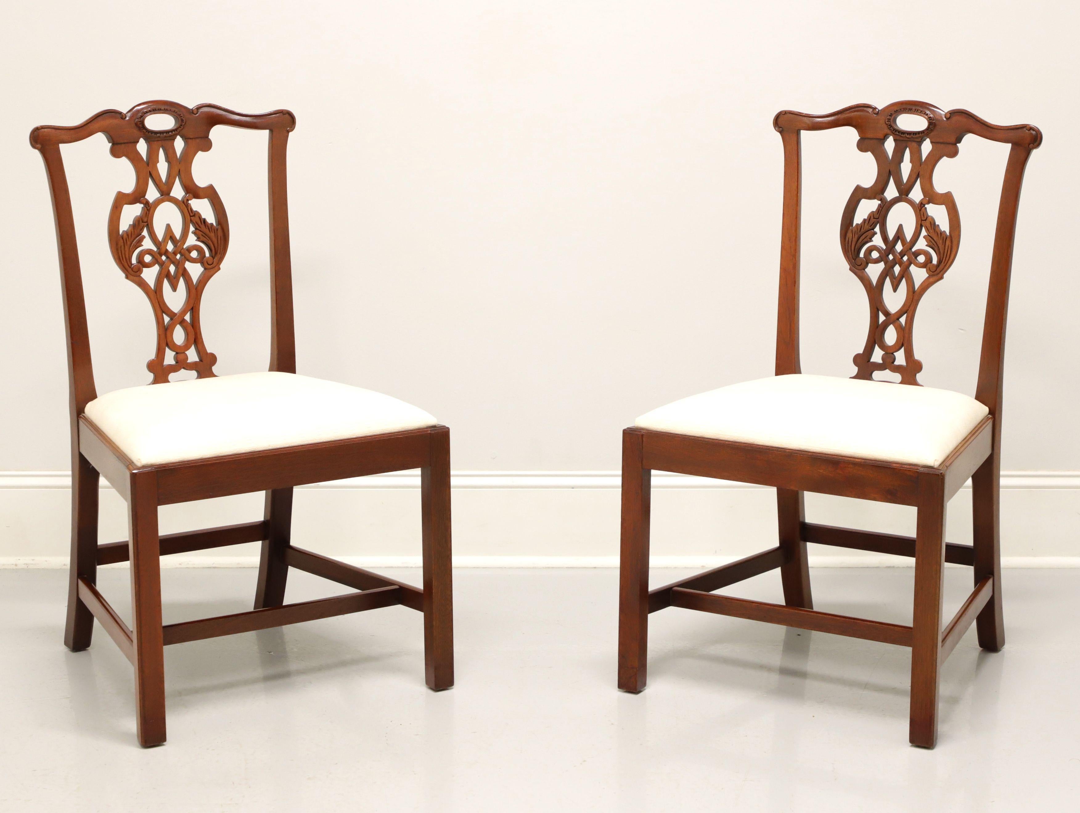 BAKER Historic Charleston Mahogany Chippendale Straight Leg Side Chairs - Pair B 5