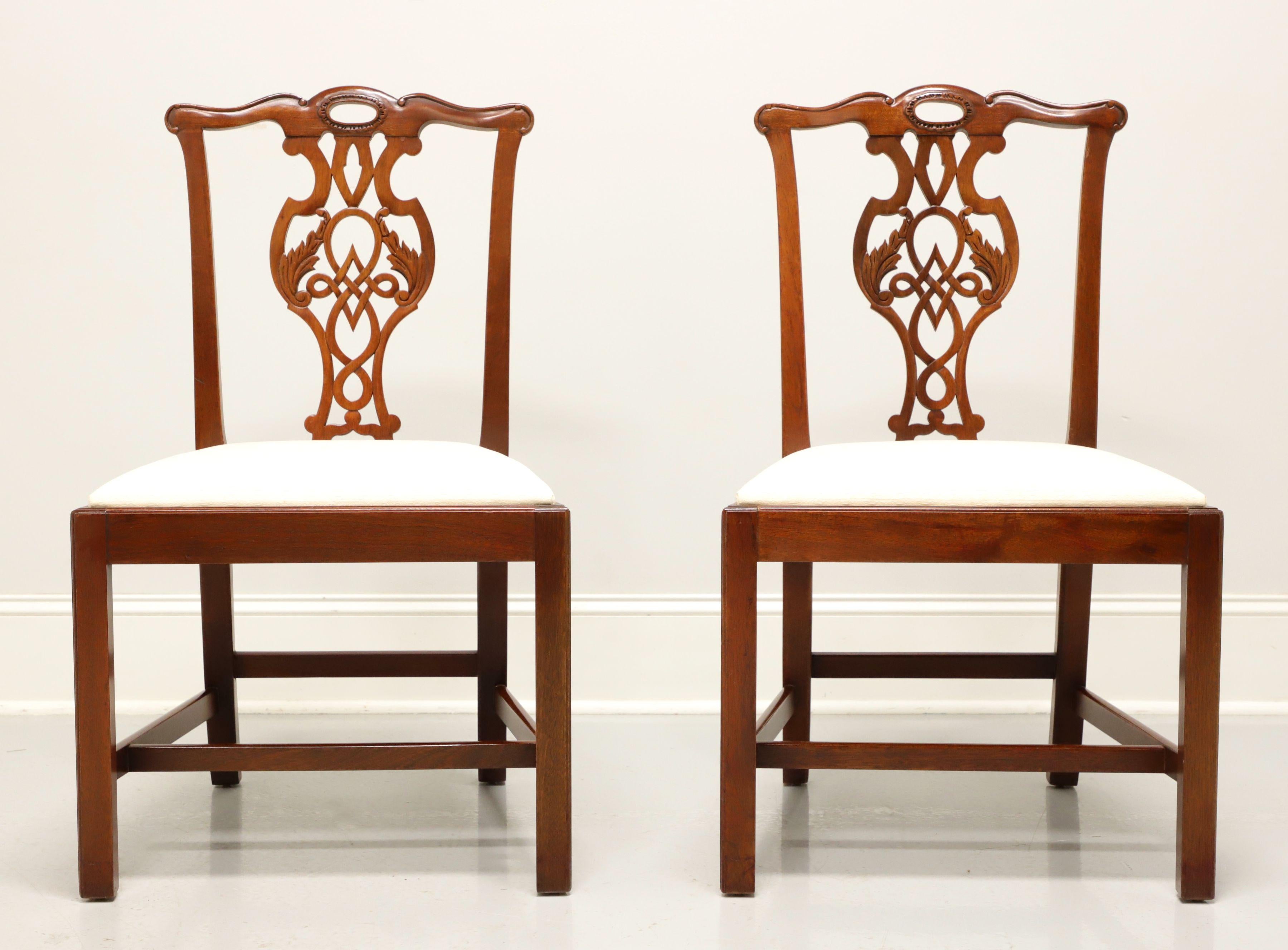 American BAKER Historic Charleston Mahogany Chippendale Straight Leg Side Chairs - Pair B