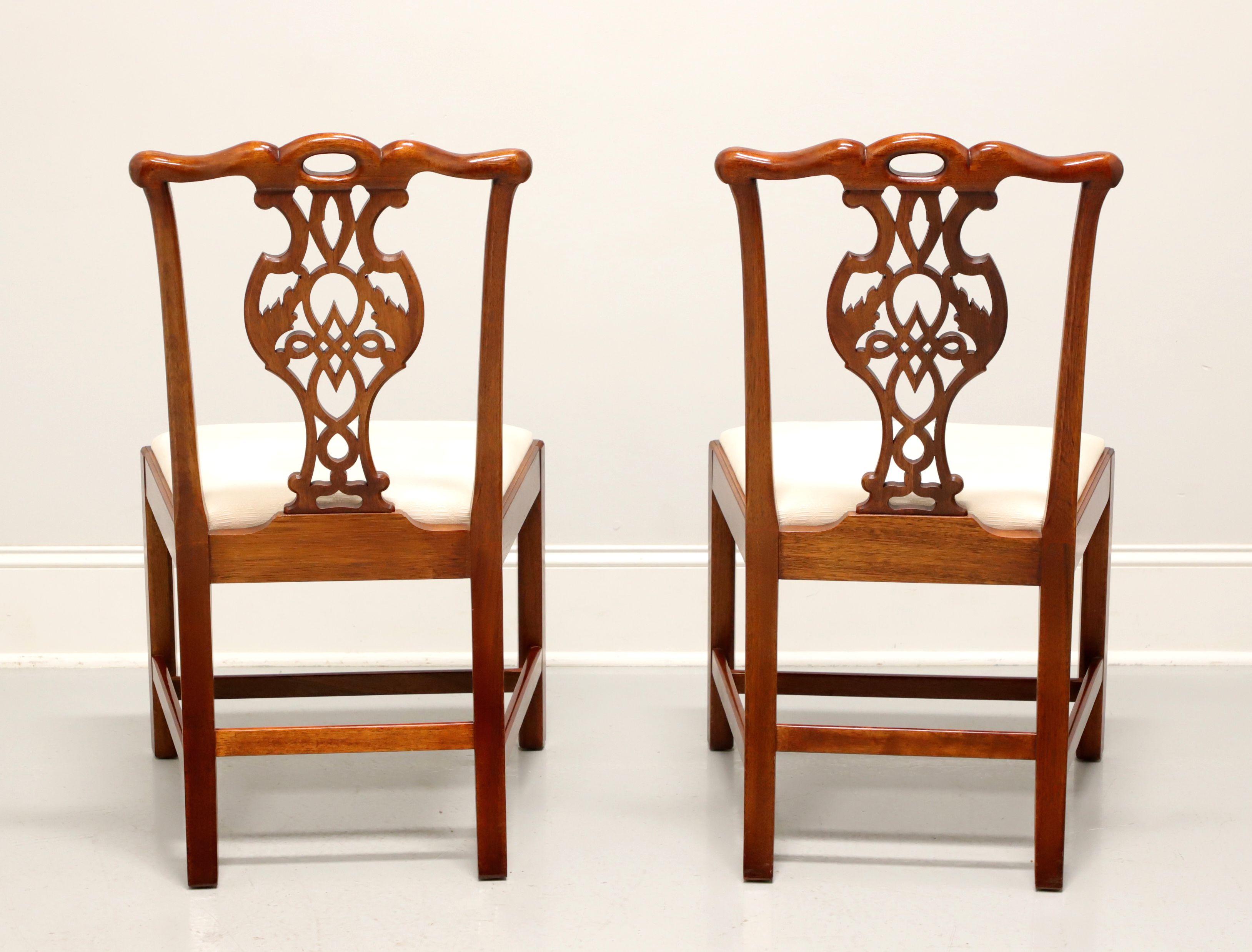 20th Century BAKER Historic Charleston Mahogany Chippendale Straight Leg Side Chairs - Pair B