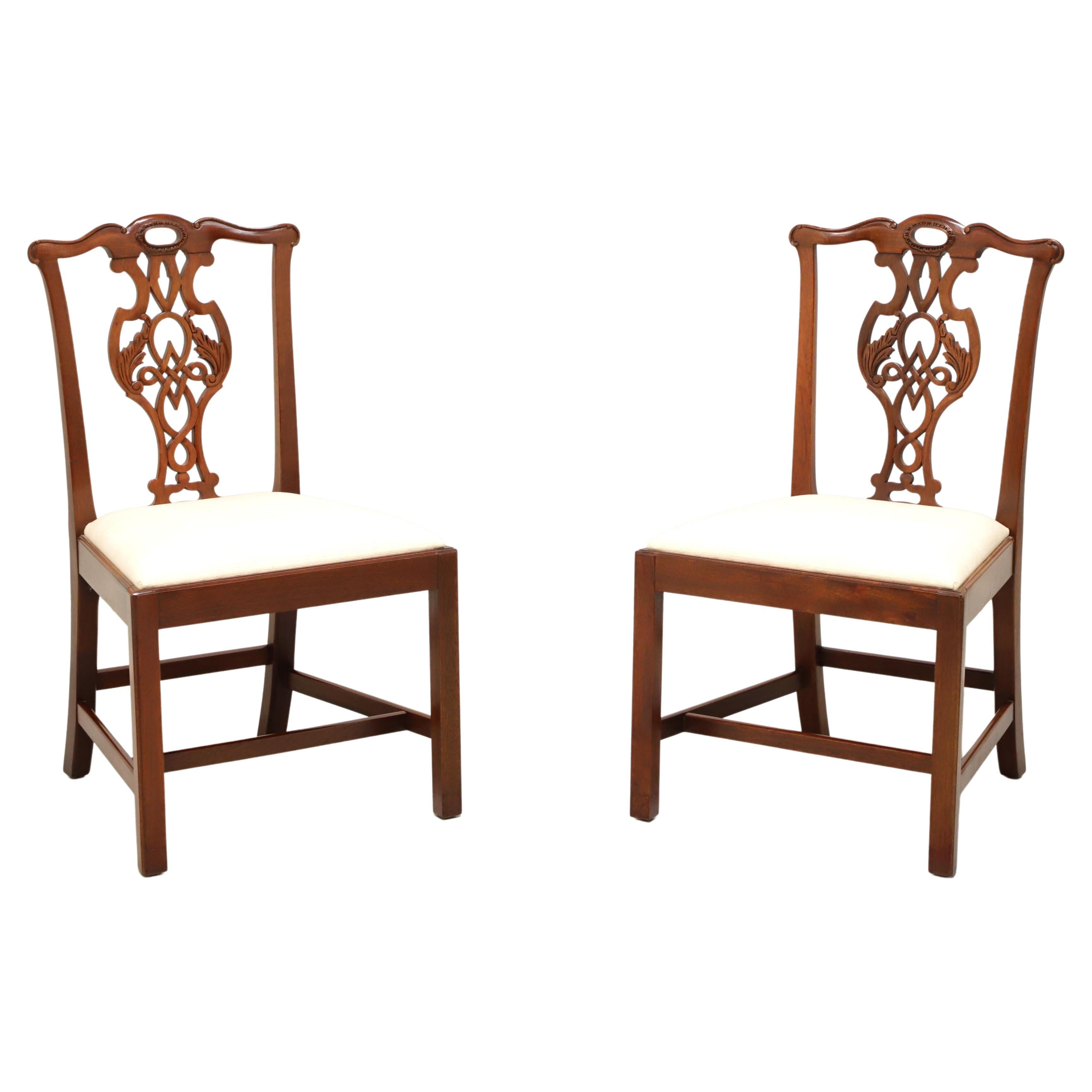 BAKER Historic Charleston Mahogany Chippendale Straight Leg Side Chairs - Pair B