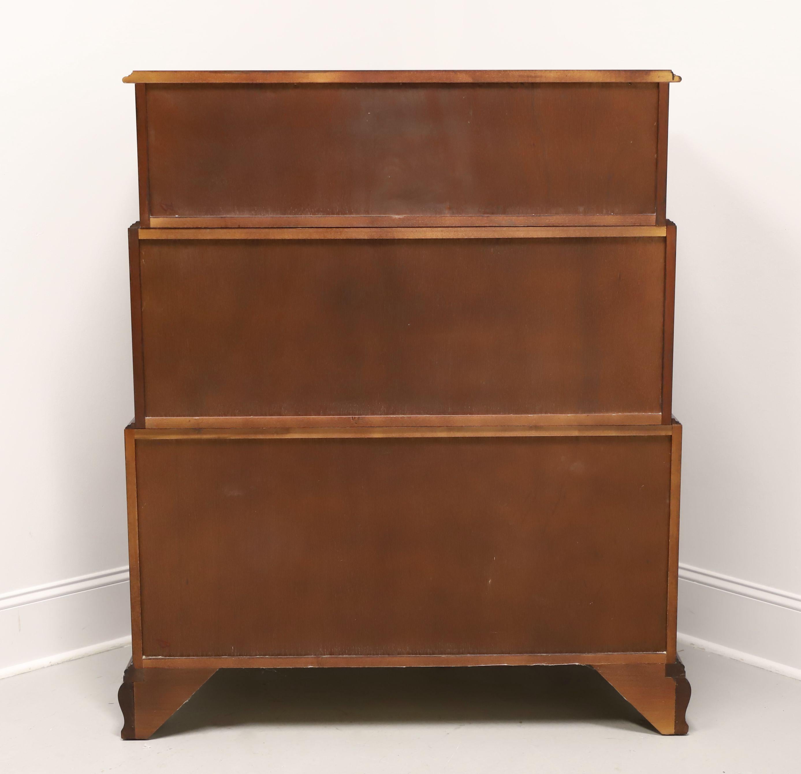 BAKER Historic Charleston Mahogany Chippendale Style Three-Tier Chest on Chest In Good Condition In Charlotte, NC