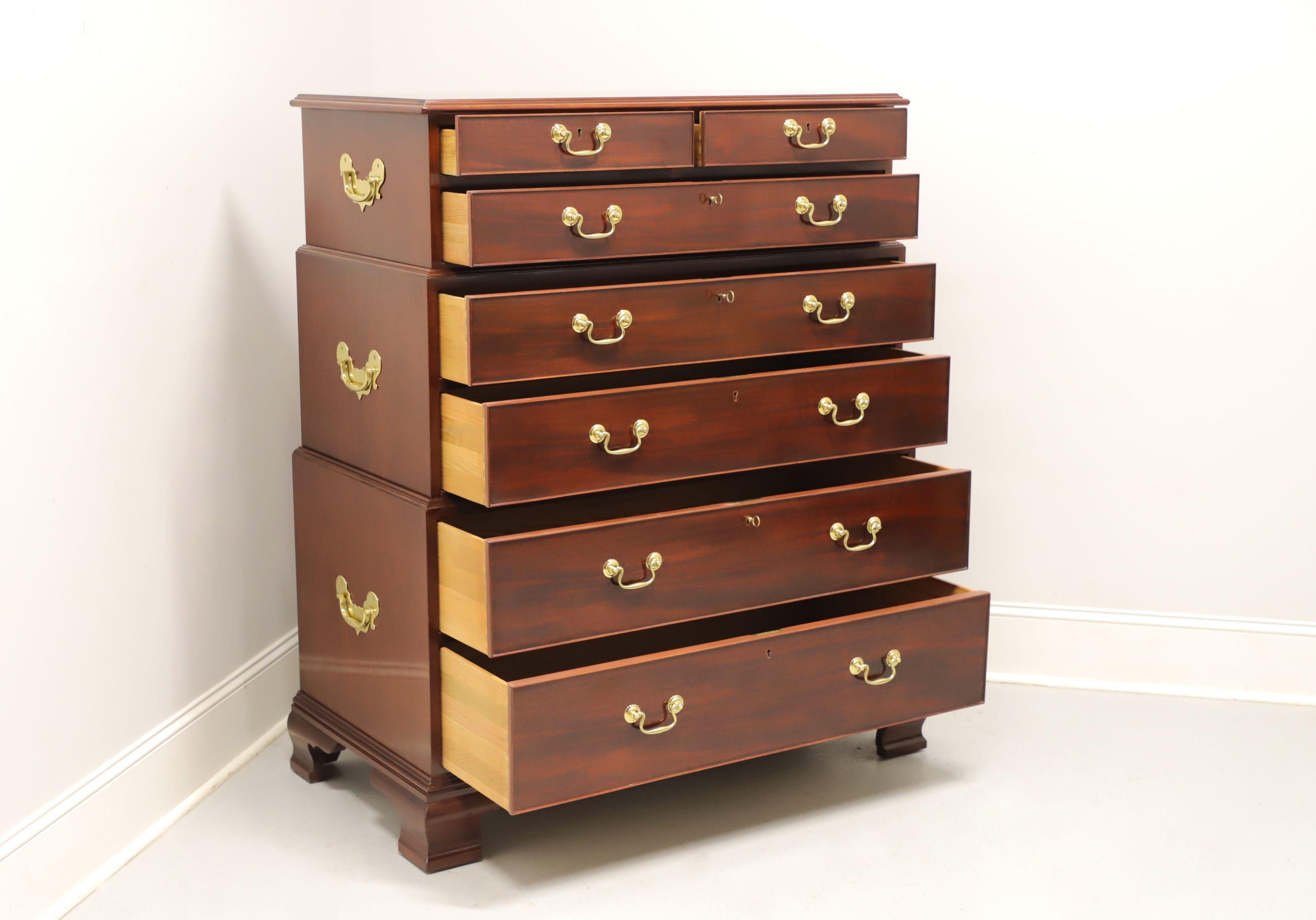BAKER Historic Charleston Mahogany Chippendale Style Three-Tier Chest on Chest In Good Condition In Charlotte, NC