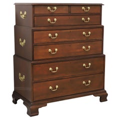 BAKER Historic Charleston Mahogany Chippendale Style Three-Tier Chest on Chest