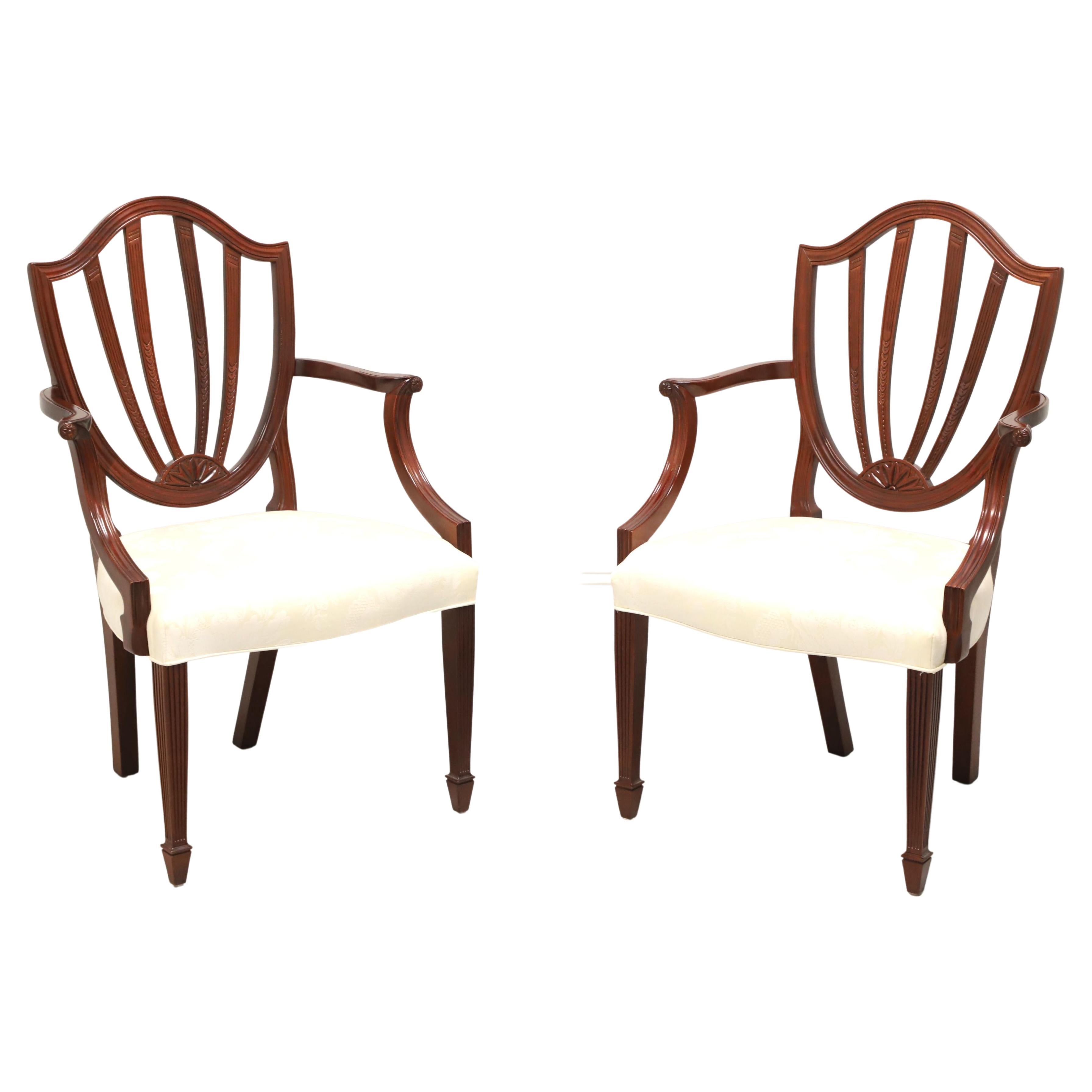BAKER Historic Charleston Mahogany Hepplewhite Dining Armchairs - Pair