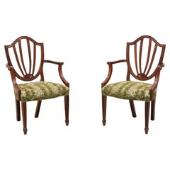 BAKER Historic Charleston Mahogany Hepplewhite Dining Armchairs - Pair