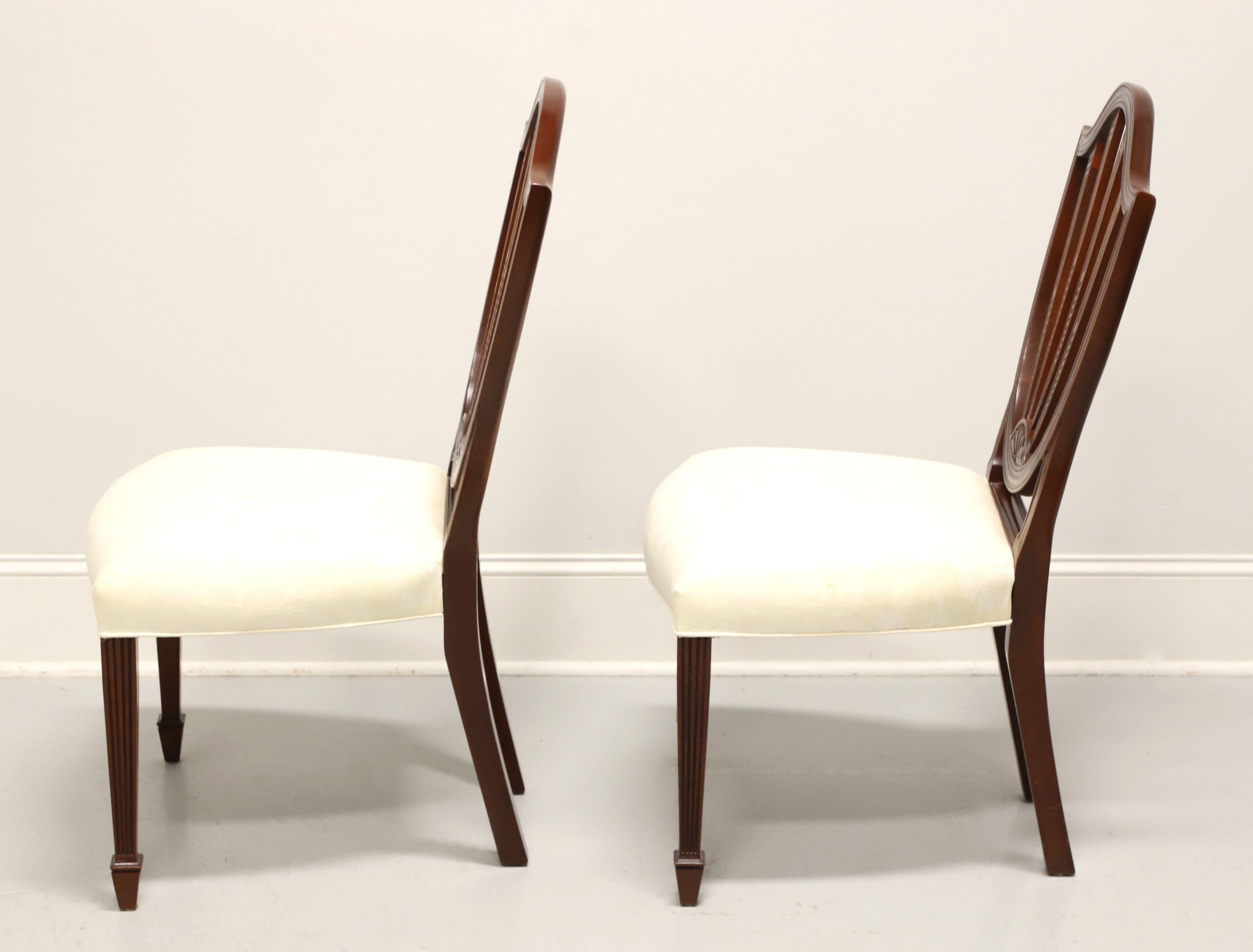 BAKER Historic Charleston Mahogany Hepplewhite Dining Side Chairs - Pair C In Good Condition In Charlotte, NC