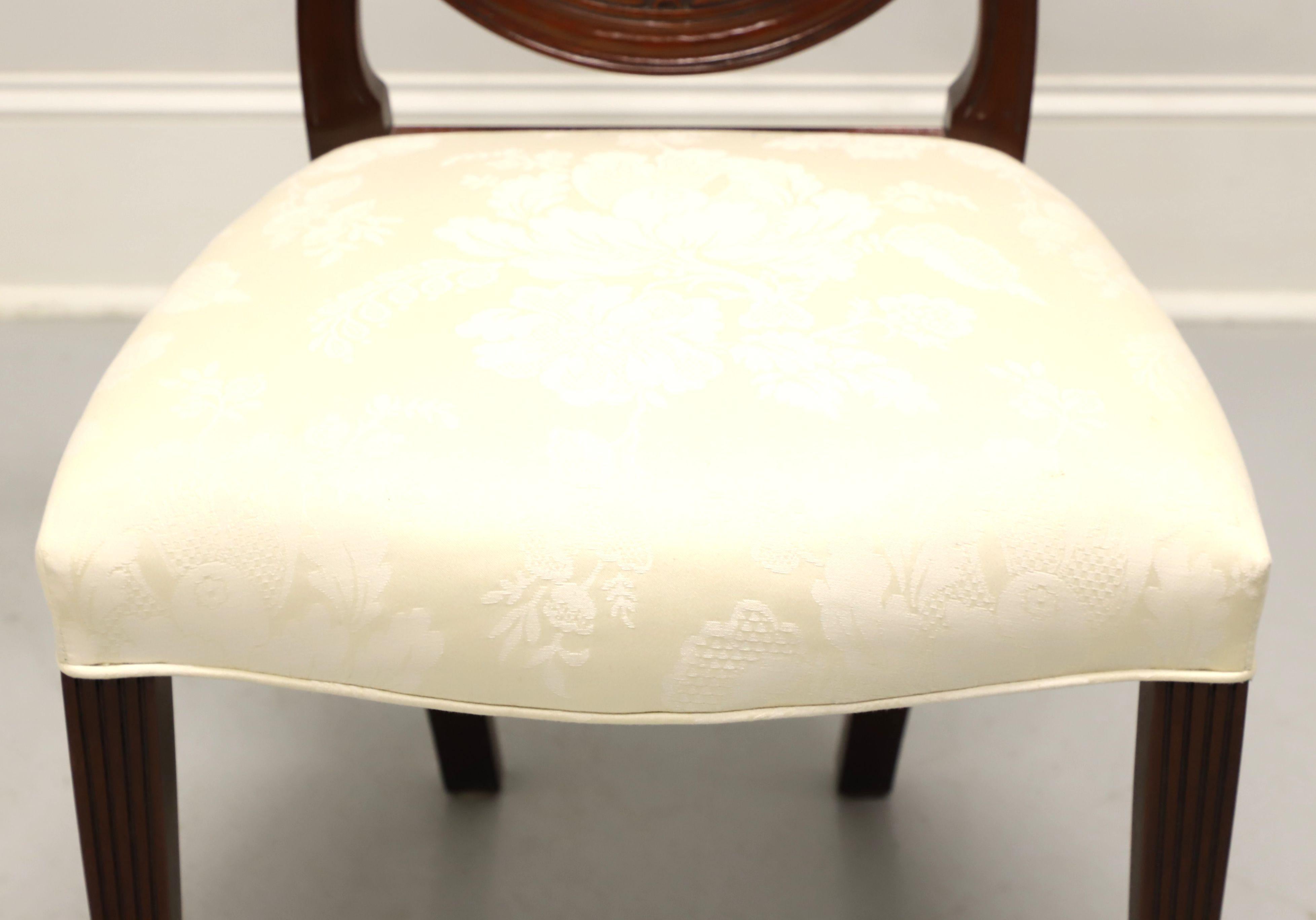 Fabric BAKER Historic Charleston Mahogany Hepplewhite Dining Side Chairs - Pair C