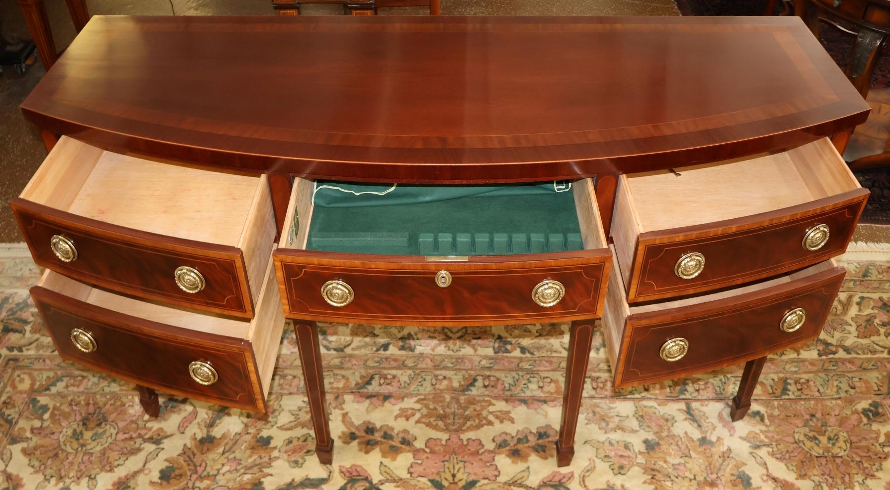 Baker Historic Charleston Mahogany Inlaid Sideboard Server Buffet For Sale 6