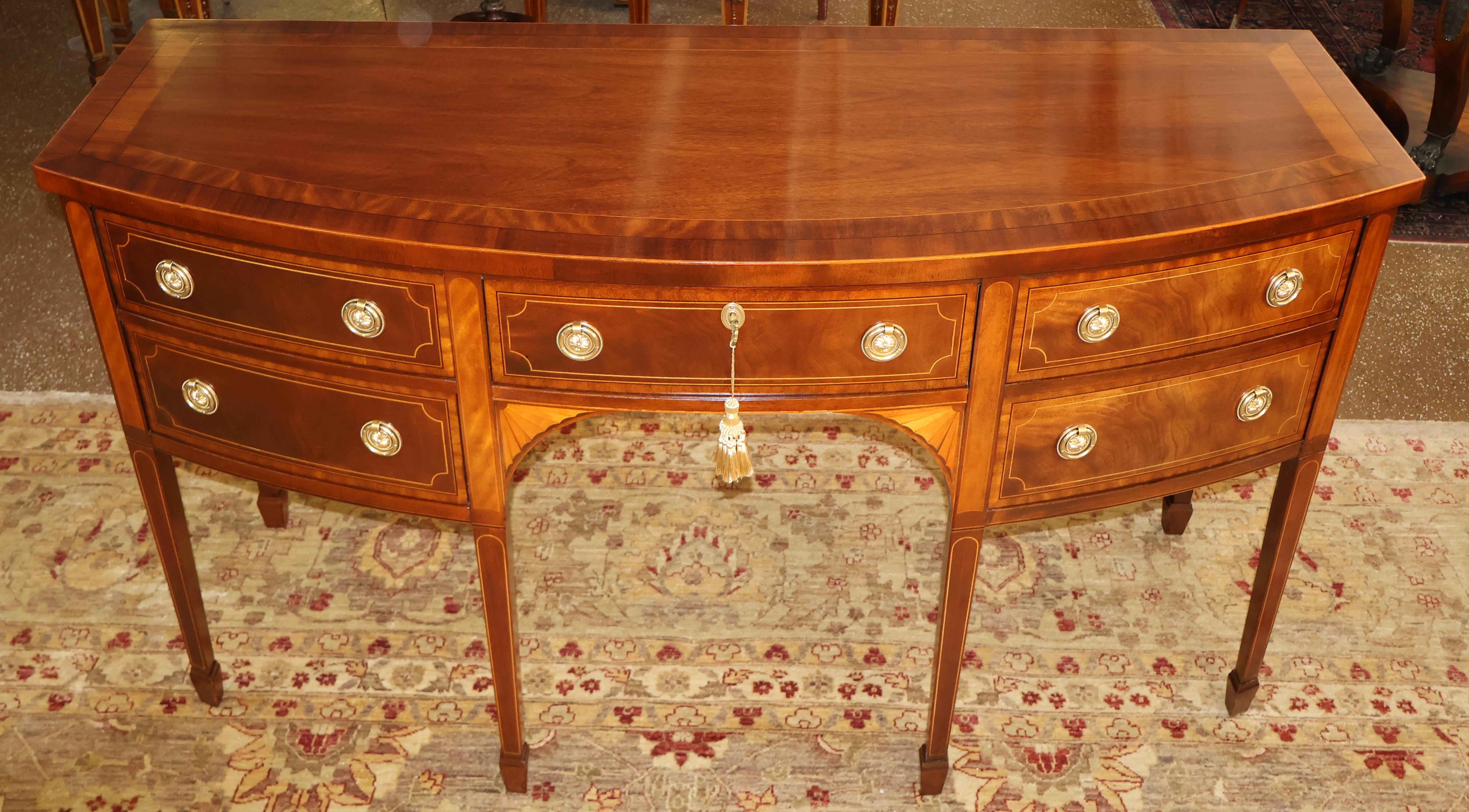 Stunning Baker Historic Charleston Mahogany Inlaid Sideboard Server Buffet

Dimensions: 67.5
