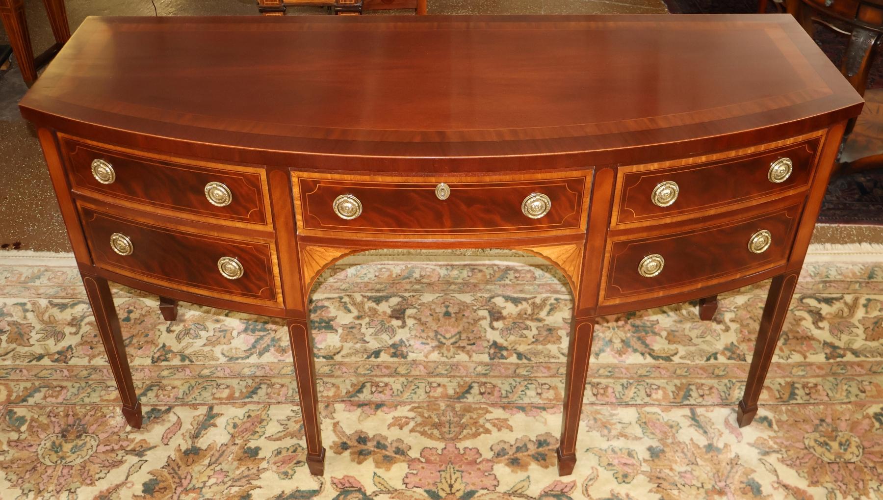 Stunning Baker Historic Charleston Mahogany Inlaid Sideboard Server Buffet

Dimensions: 67.5