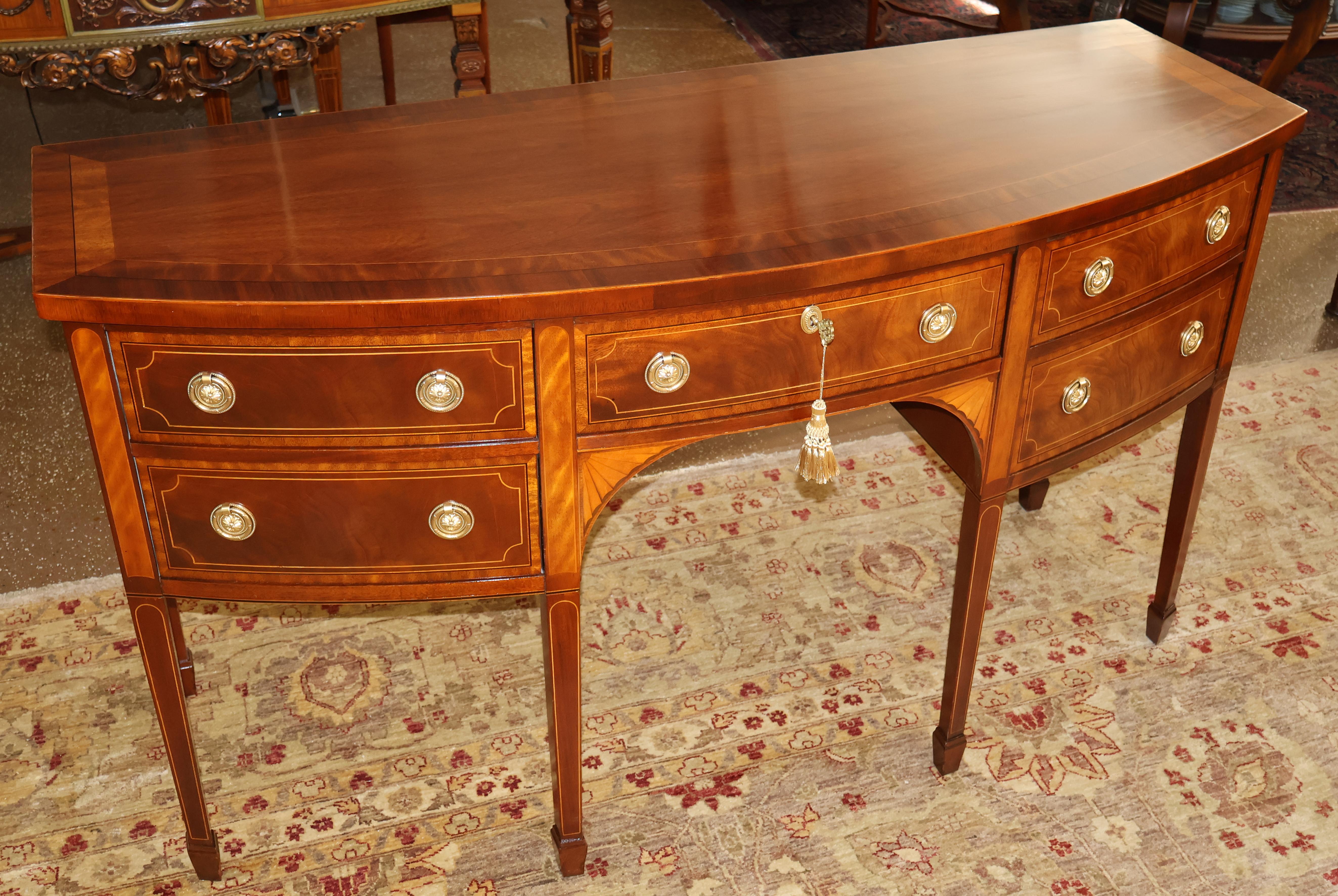 Regency Baker Historic Charleston Mahogany Inlaid Sideboard Server Buffet