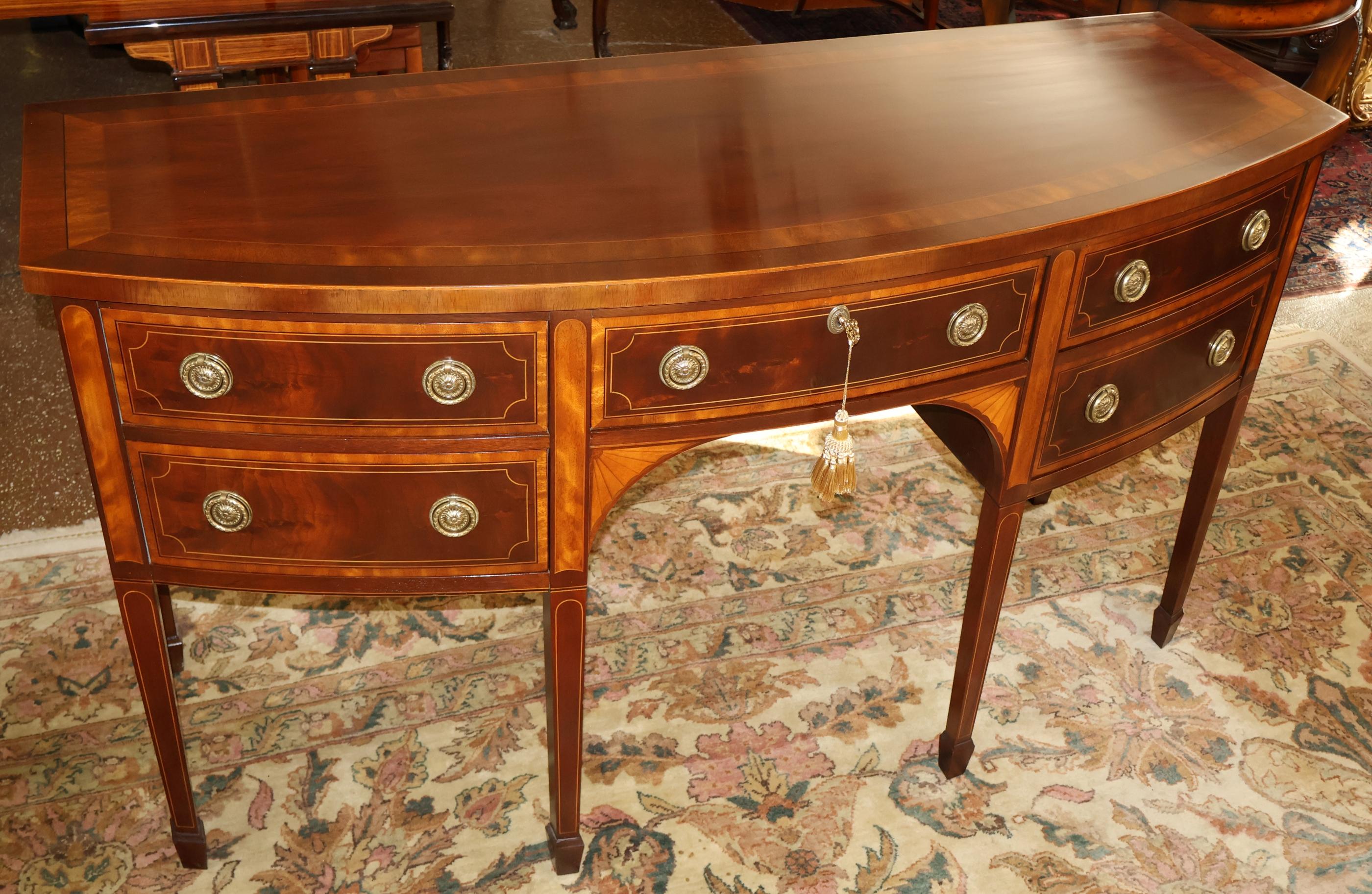 Baker Historic Charleston Mahagoni Sideboard-Serviergeschirr-Buffet mit Intarsien, Baker (Hepplewhite) im Angebot