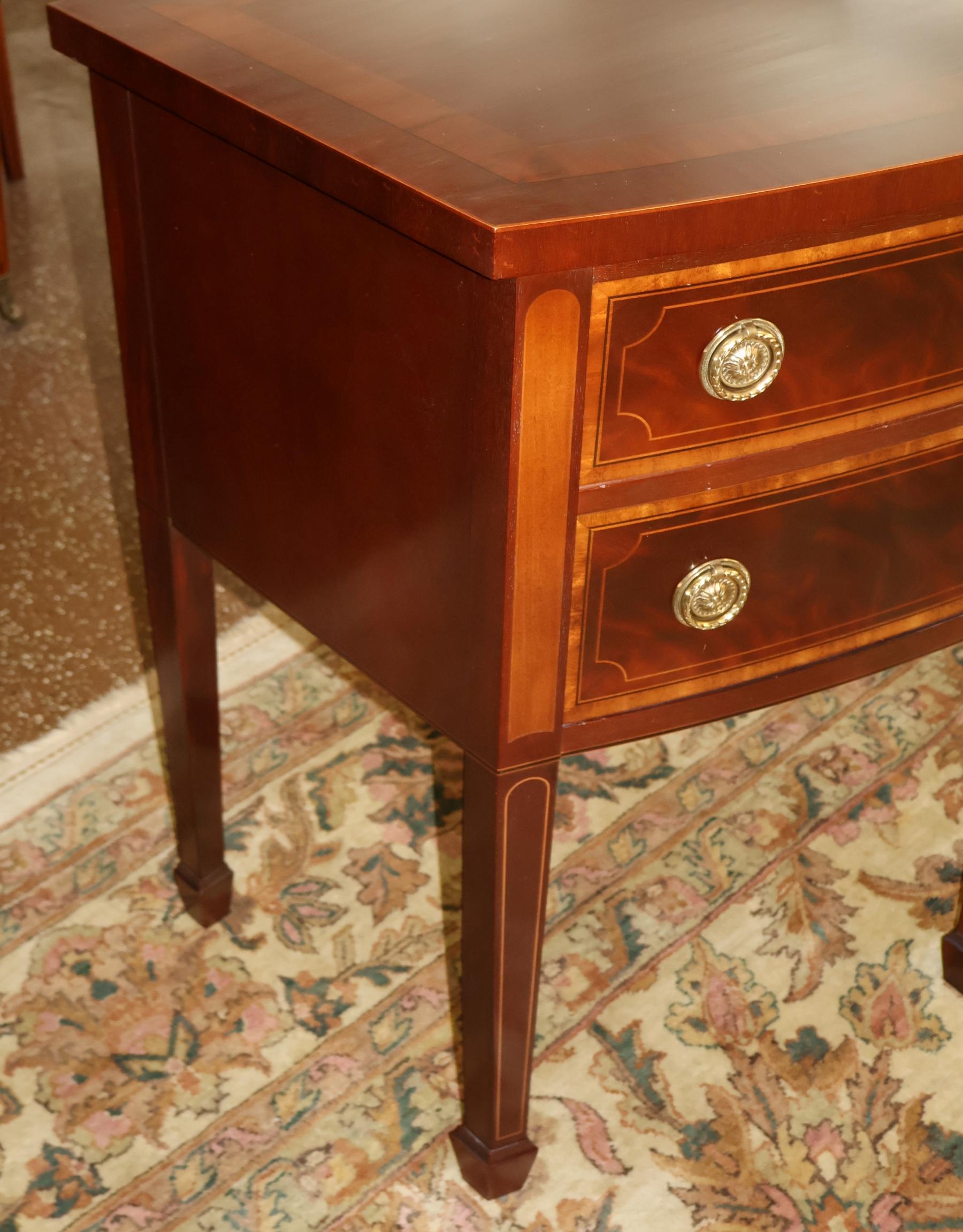 Contemporary Baker Historic Charleston Mahogany Inlaid Sideboard Server Buffet For Sale