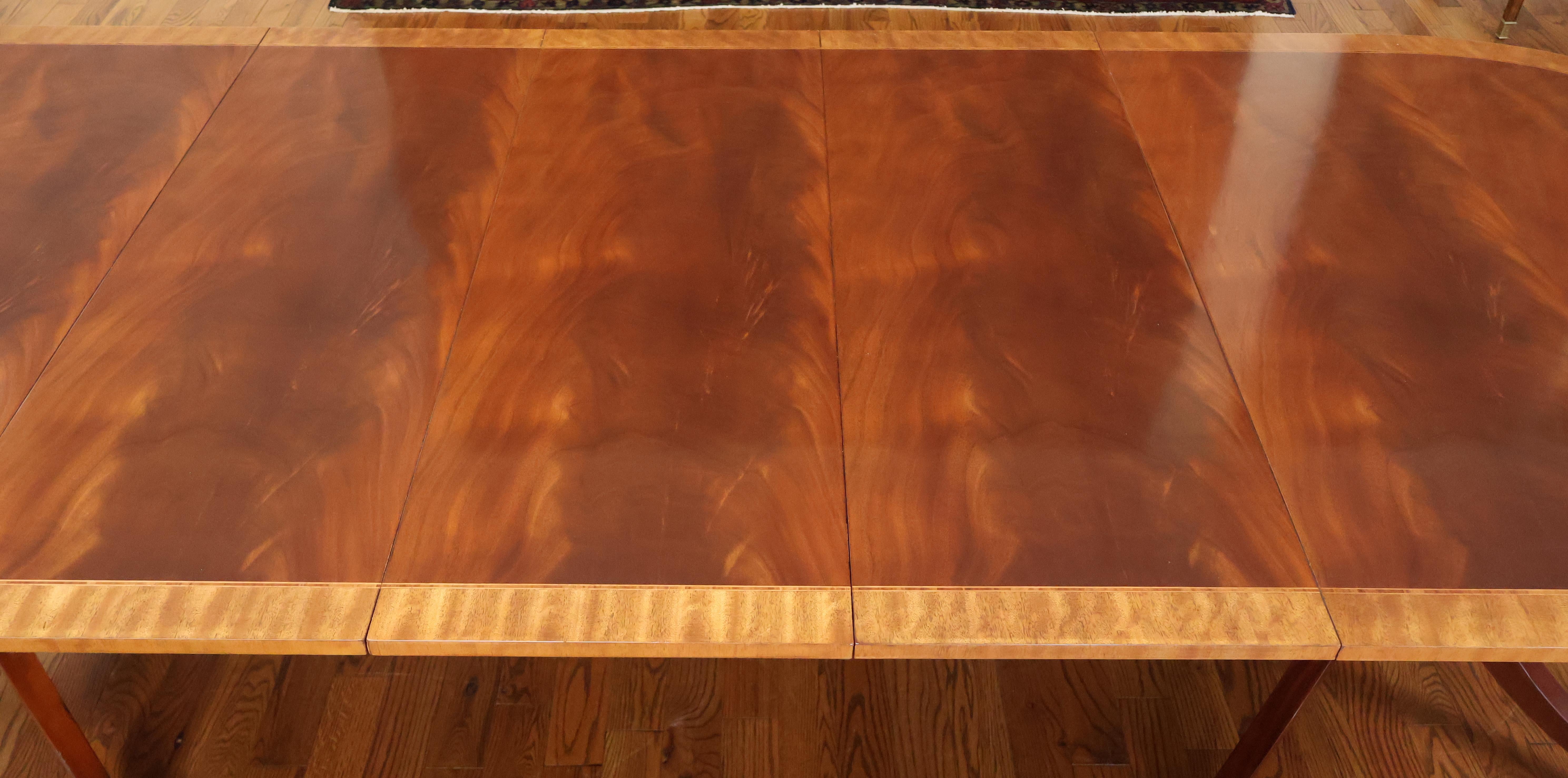 Baker Historic Charleston Mahogany Satinwood Banded Conference Dining Table 4