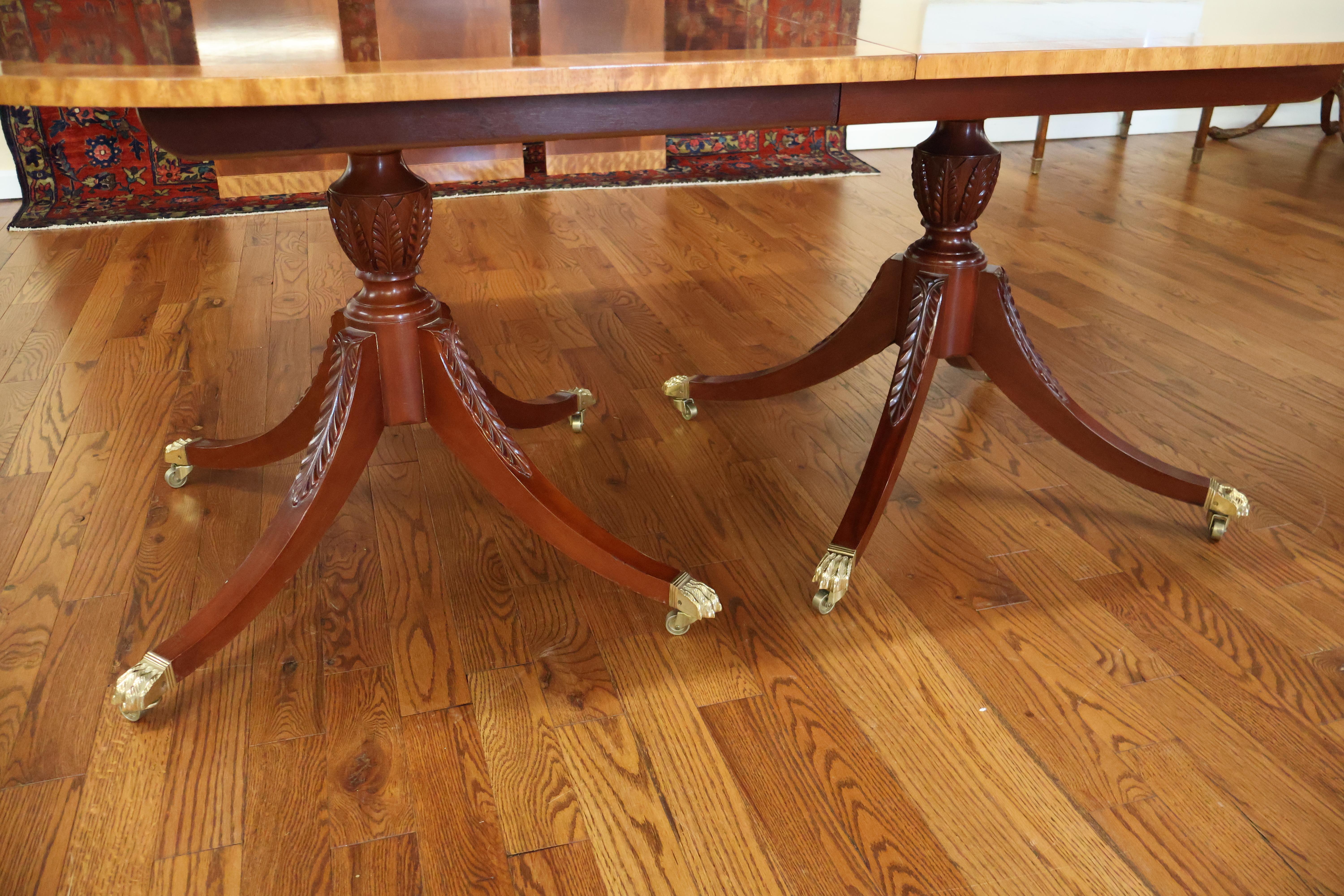 Baker Historic Charleston Mahogany Satinwood Banded Conference Dining Table 10