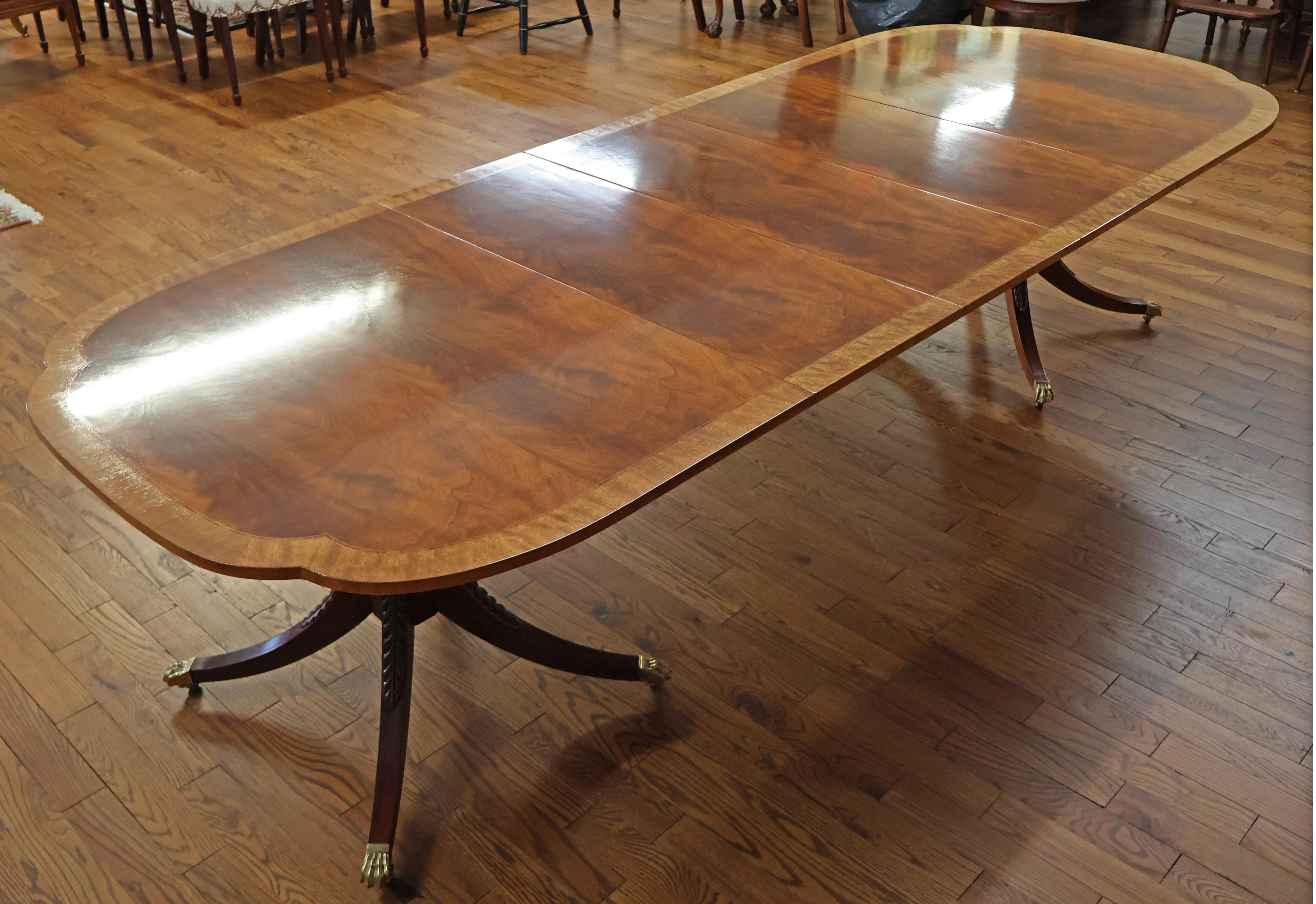 Baker Historic Charleston Mahogany Satinwood Banded Conference Dining Table 1