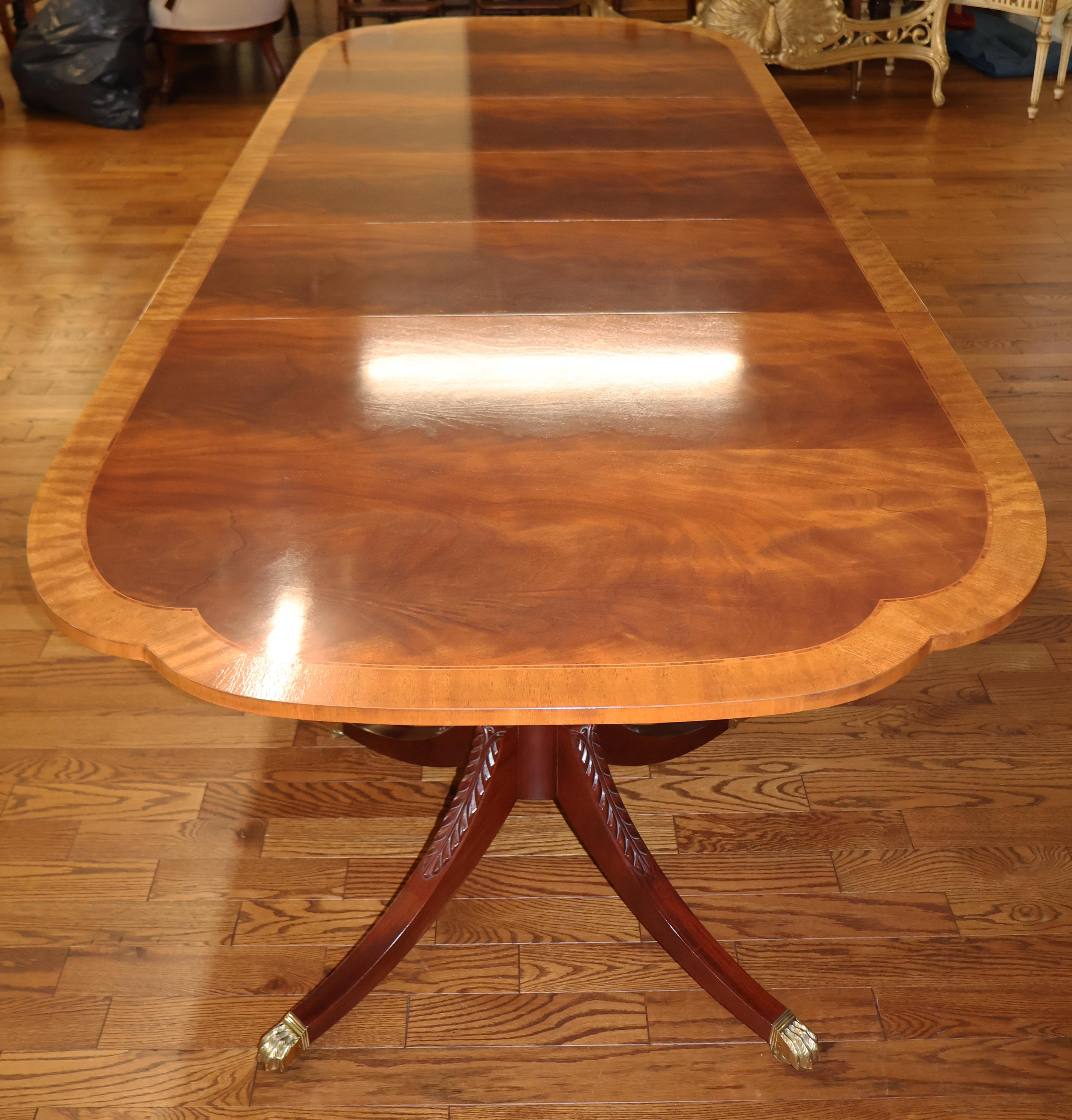 Baker Historic Charleston Mahogany Satinwood Banded Conference Dining Table 2