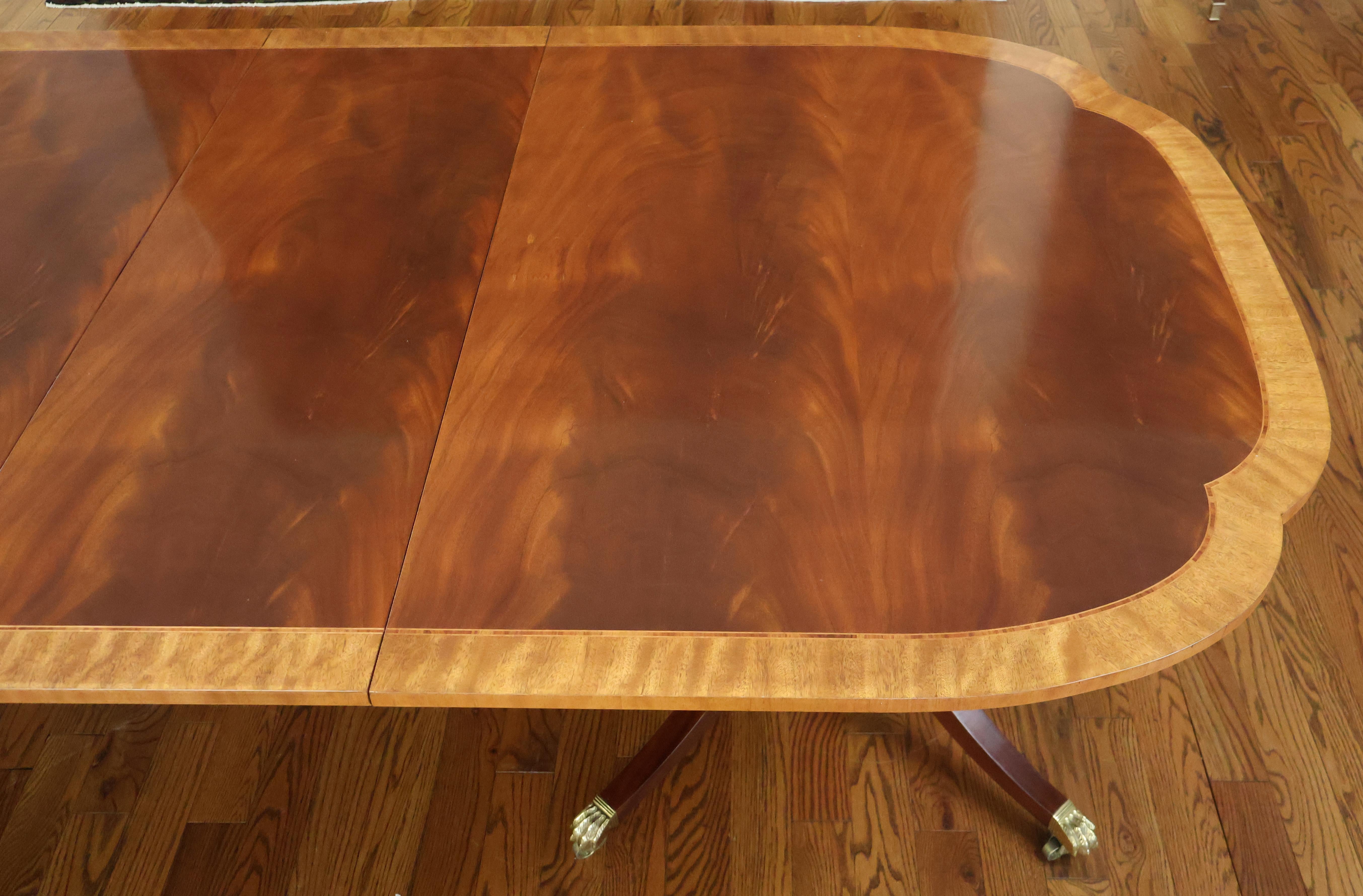 Baker Historic Charleston Mahogany Satinwood Banded Conference Dining Table 3