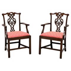 BAKER Historic Charleston Mahogany Straight Leg Dining Armchairs - Pair