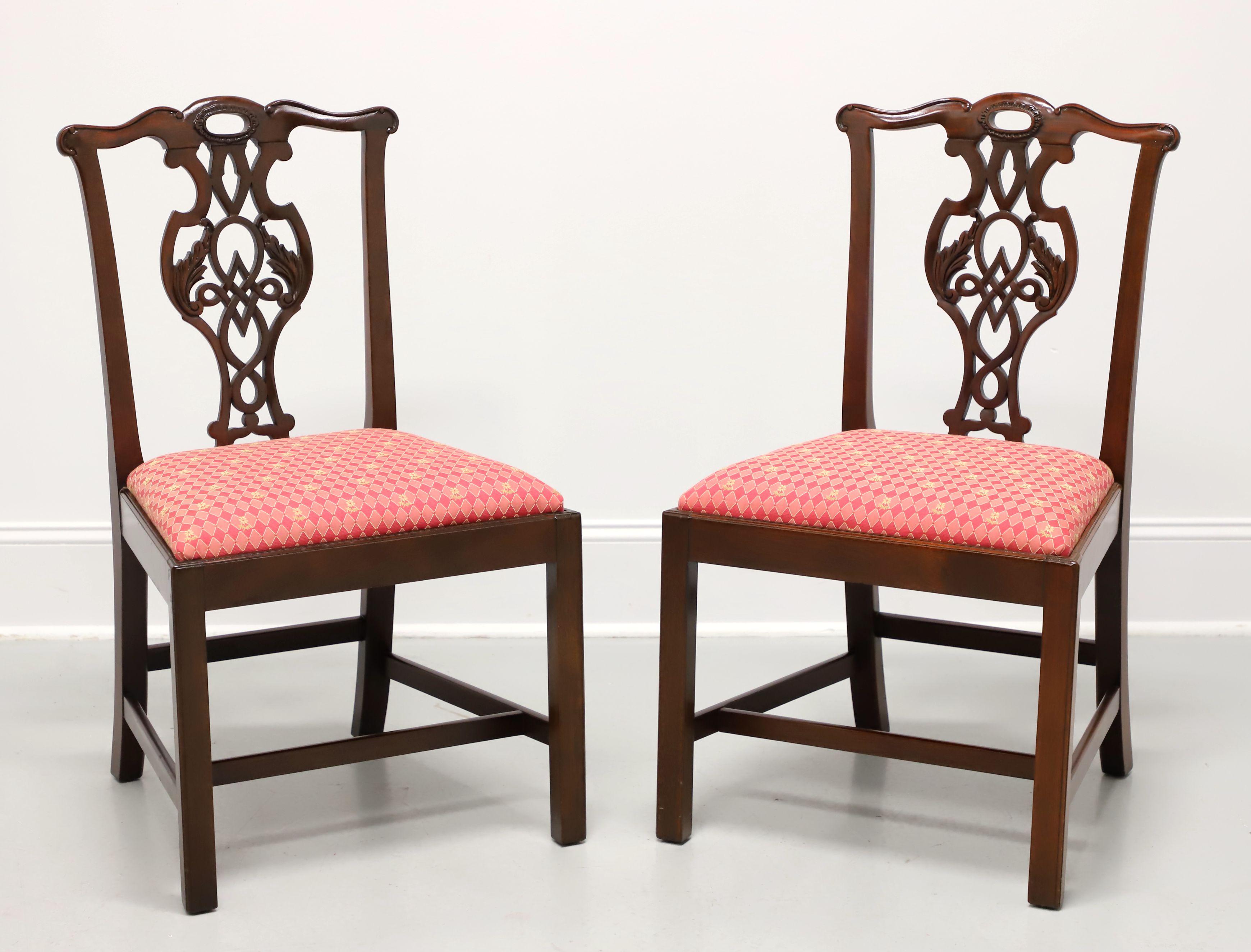BAKER Historic Charleston Mahogany Straight Leg Dining Side Chairs - Pair A 5