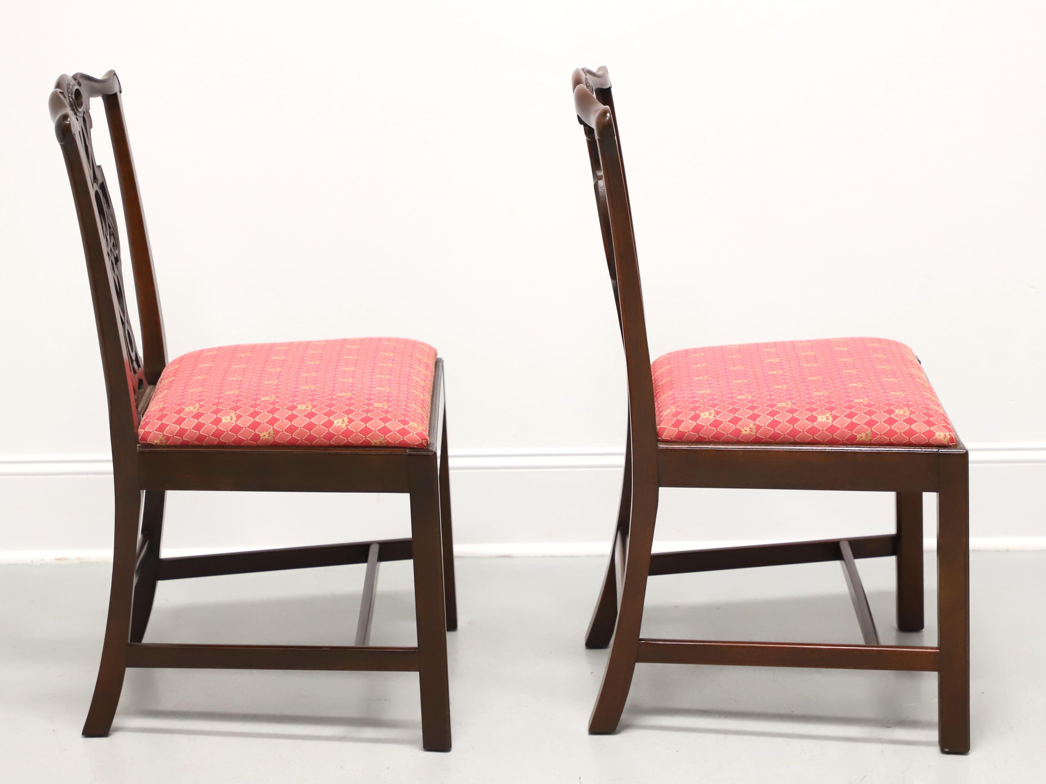 American BAKER Historic Charleston Mahogany Straight Leg Dining Side Chairs - Pair A