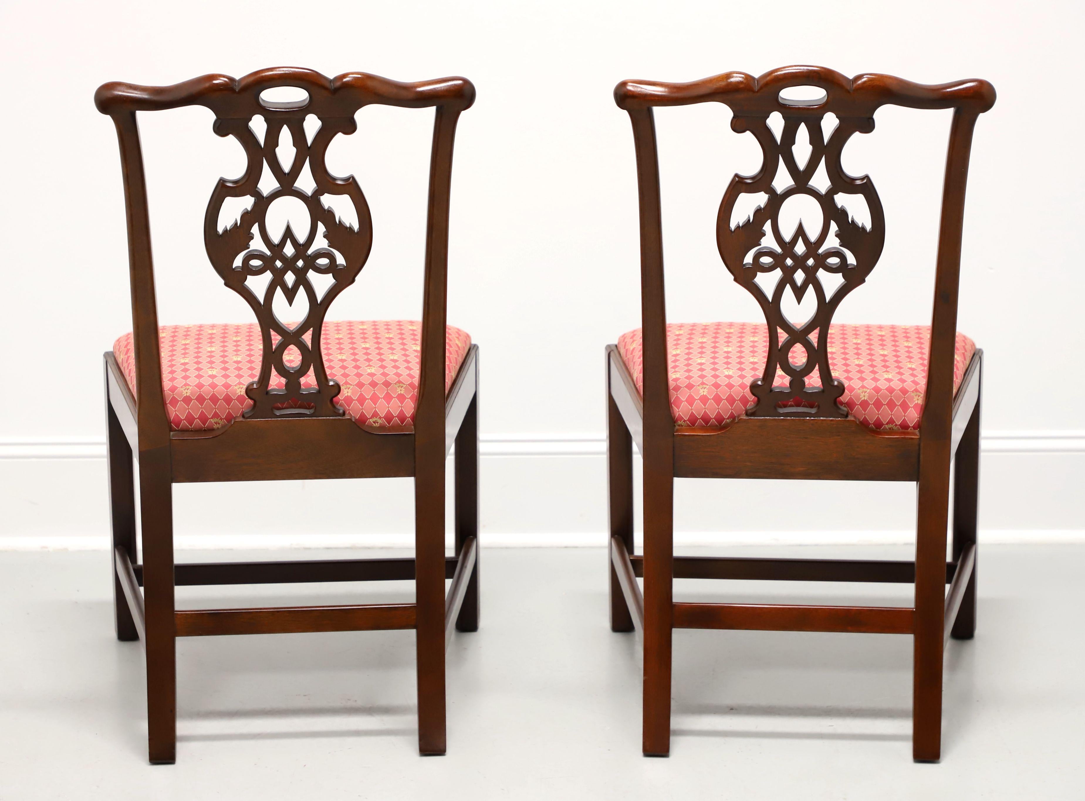 BAKER Historic Charleston Mahogany Straight Leg Dining Side Chairs - Pair A In Good Condition In Charlotte, NC