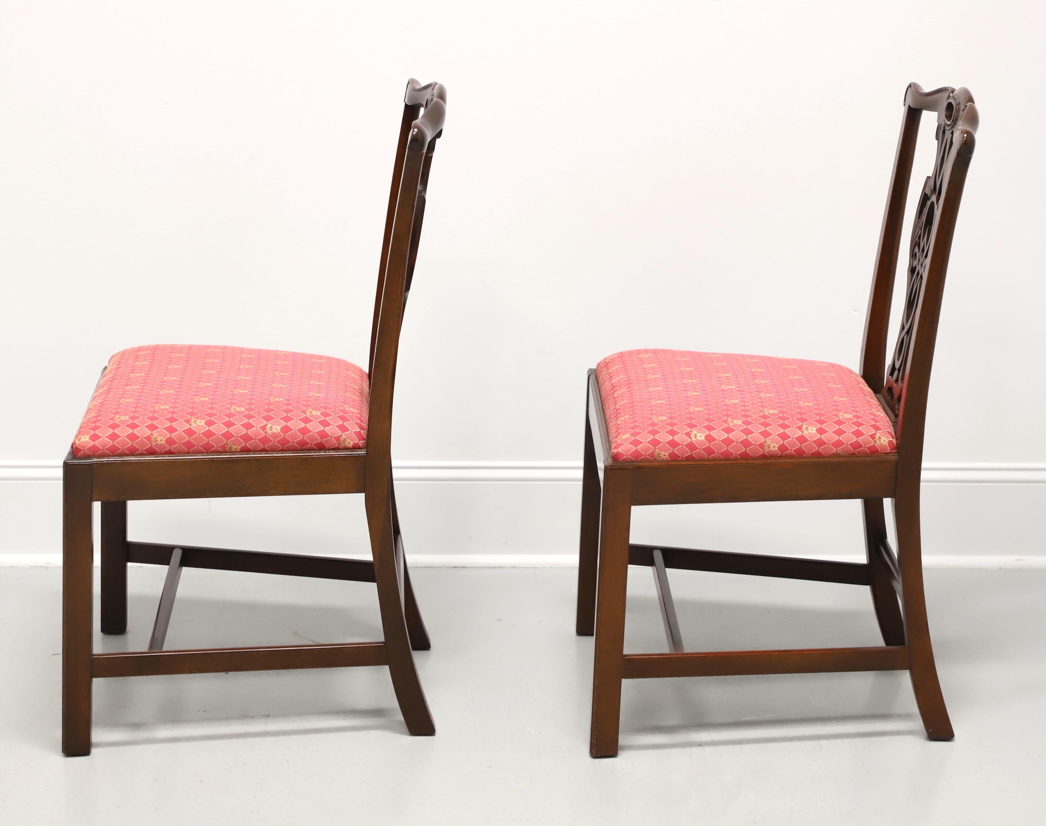 20th Century BAKER Historic Charleston Mahogany Straight Leg Dining Side Chairs - Pair A