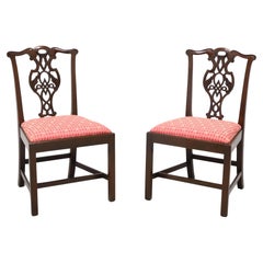 BAKER Historic Charleston Mahogany Straight Leg Dining Side Chairs - Pair C