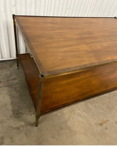 Vintage Two-Tier Coffee Table by Baker Furniture, Brass Frame