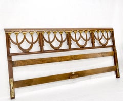 Baker Hollywood Regency Carved King Size Headboard Gold Gilt Accents Headboard