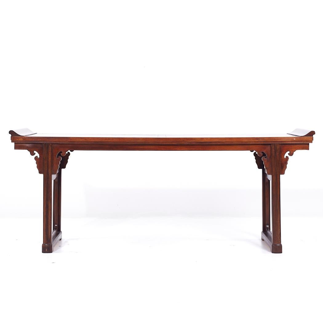 Baker Hollywood Regency Chinoiserie Altar Console Table

This console table measures: 83.75 wide x 20 deep x 34 inches high

We take our photos in a controlled lighting studio to show as much detail as possible. We do not Photoshop out