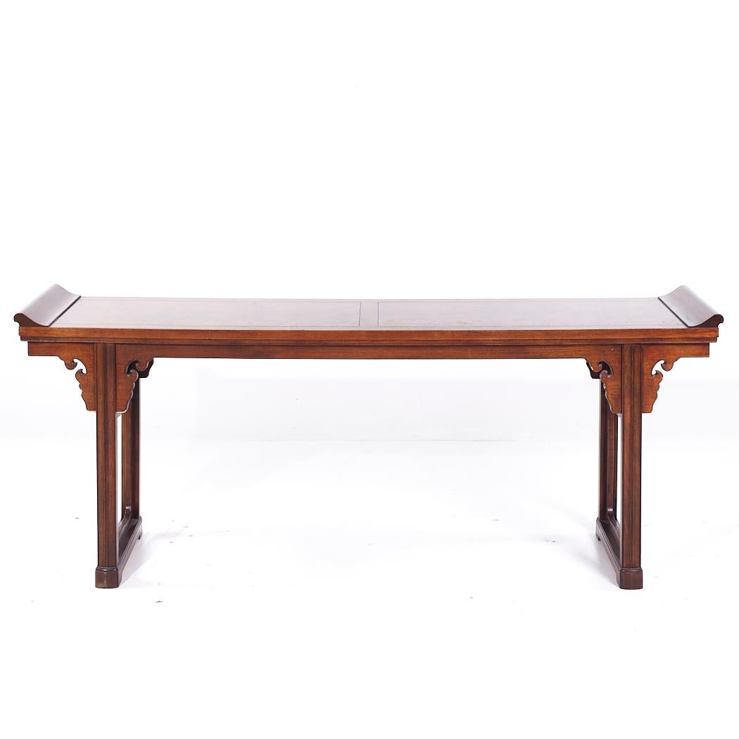Wood Baker Hollywood Regency Chinoiserie Altar Console Table For Sale