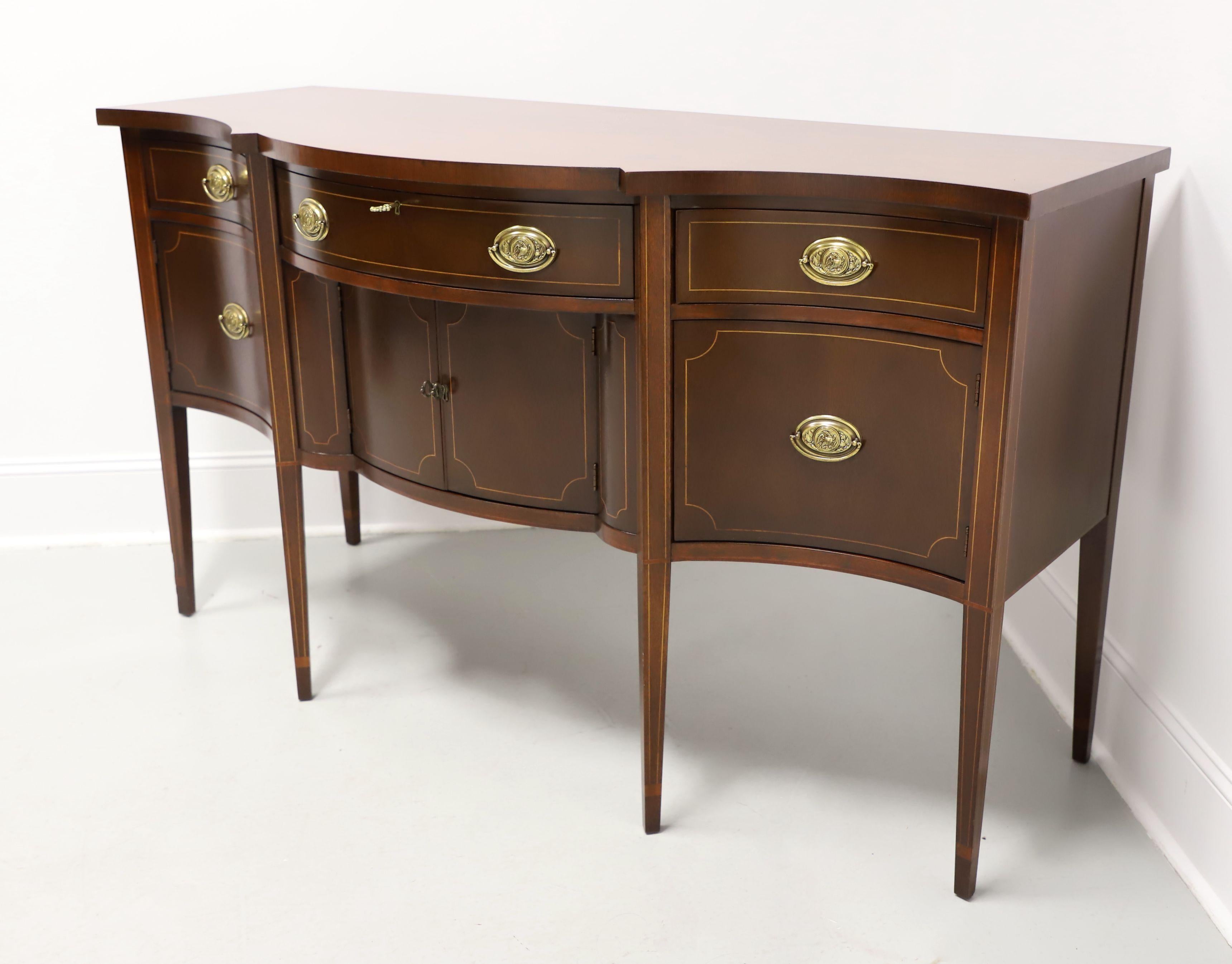 American BAKER Inlaid Mahogany Hepplewhite Bowfront Sideboard For Sale