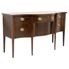 BAKER Inlaid Mahogany Hepplewhite Bowfront Sideboard