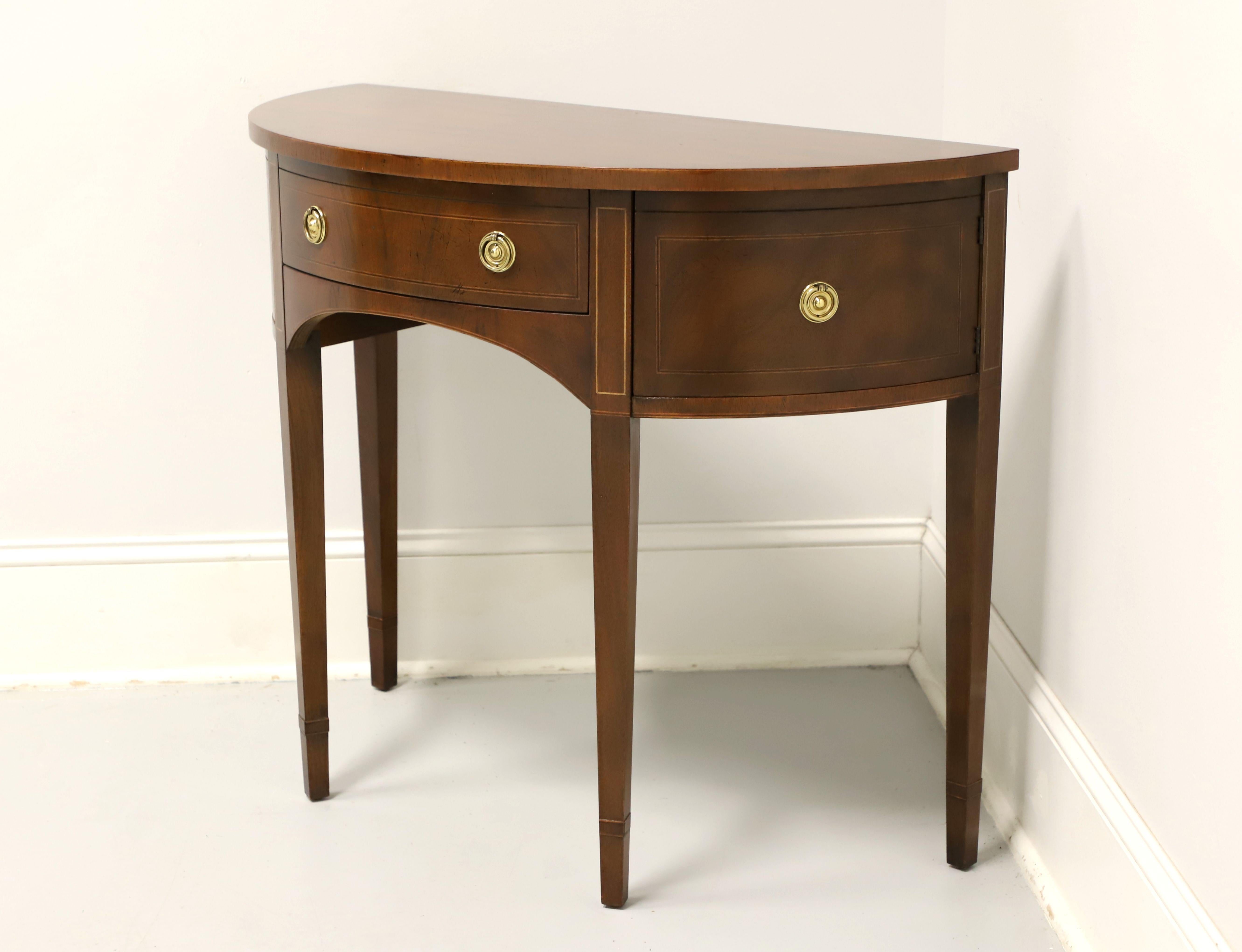 BAKER Inlaid Mahogany Hepplewhite Demilune Console Table / Server - A In Good Condition In Charlotte, NC