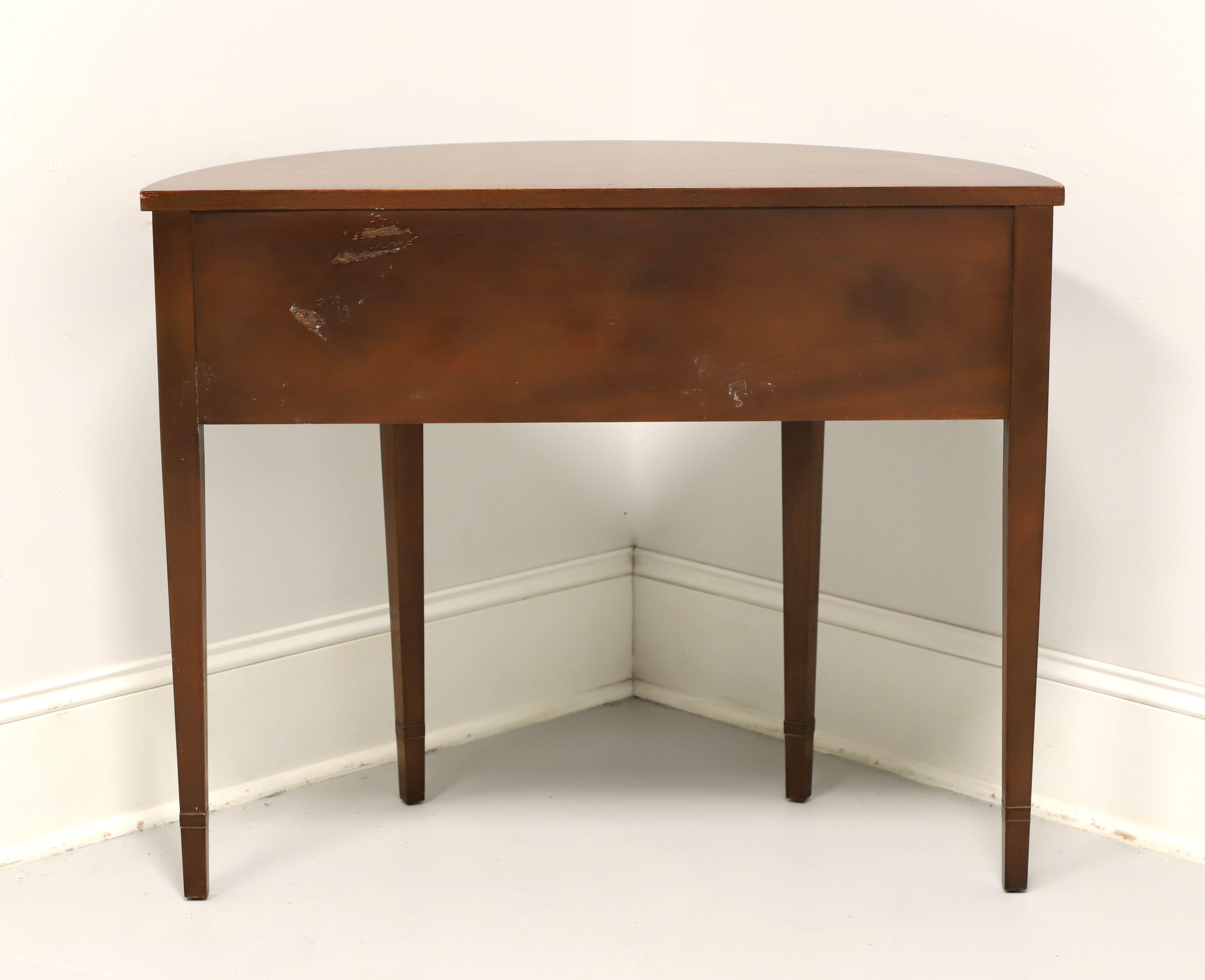 20th Century BAKER Inlaid Mahogany Hepplewhite Demilune Console Table / Server - A