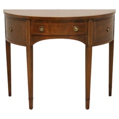 BAKER Inlaid Mahogany Hepplewhite Demilune Console Table / Server - B