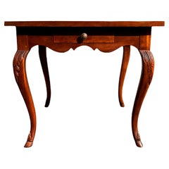 Baker Inlay Wood Top Cabriole Leg Table