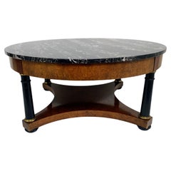 Baker, Knapp & Tubbs Empire Style Cocktail Table with Italian Portoro Marble
