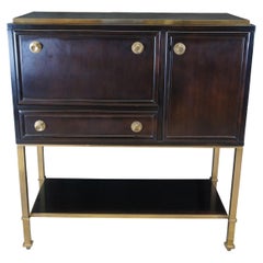 Baker Laura Kirar American Walnut Ebony & Brass Art Deco Style Dansu Bar Cabinet