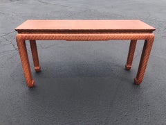 Leather Wrapped Console Ming Table By Baker
