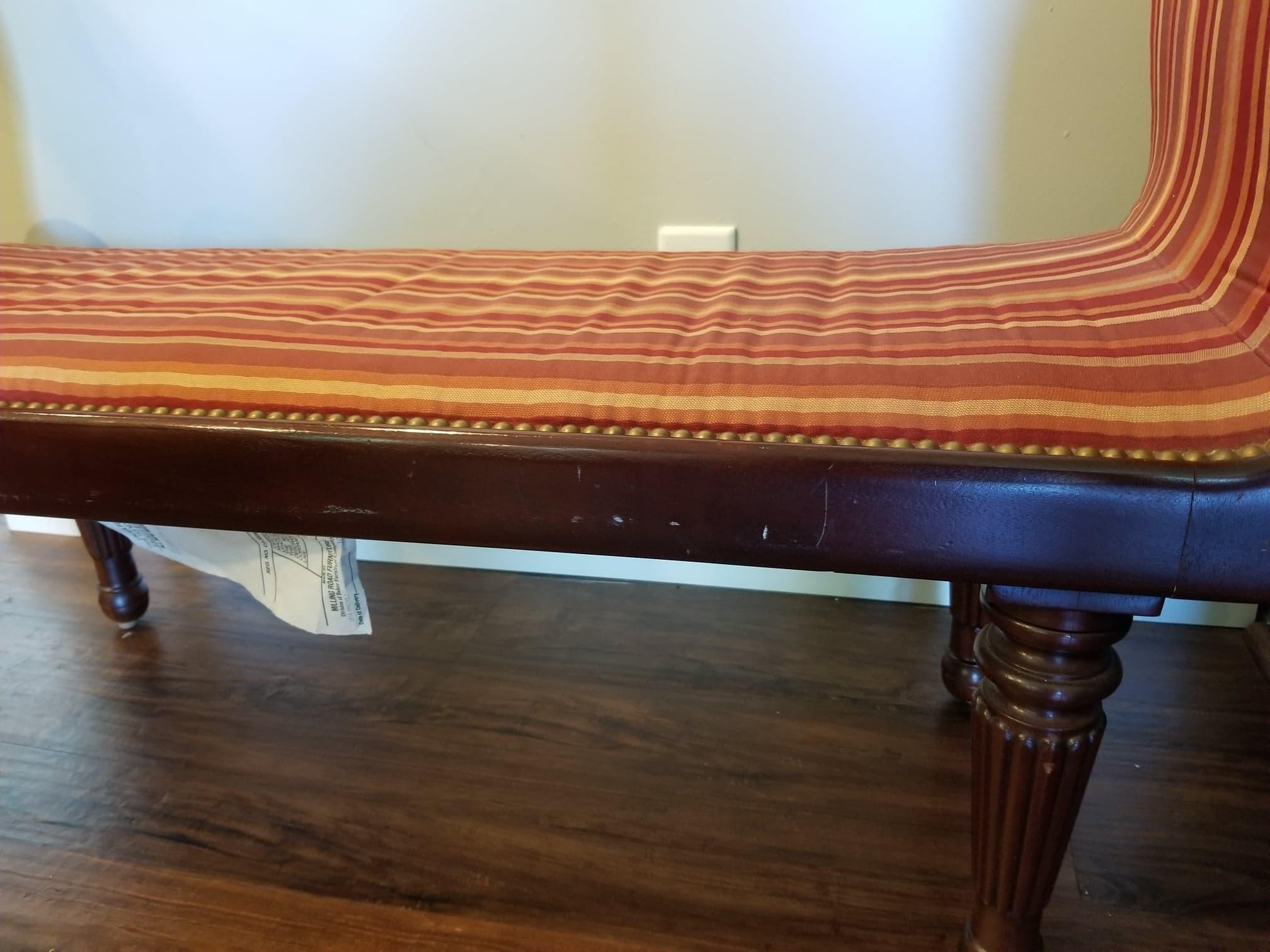 Neoclassical Revival Baker Limited Edition Thomas Pheasant Milling Road Upholstered Bench For Sale