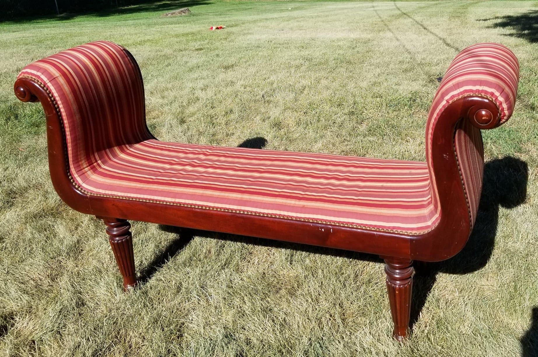 Upholstery Baker Limited Edition Thomas Pheasant Milling Road Upholstered Bench For Sale