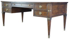 Baker Louis XVI Directoire Walnut Executive Library Office Desk Neoclassical