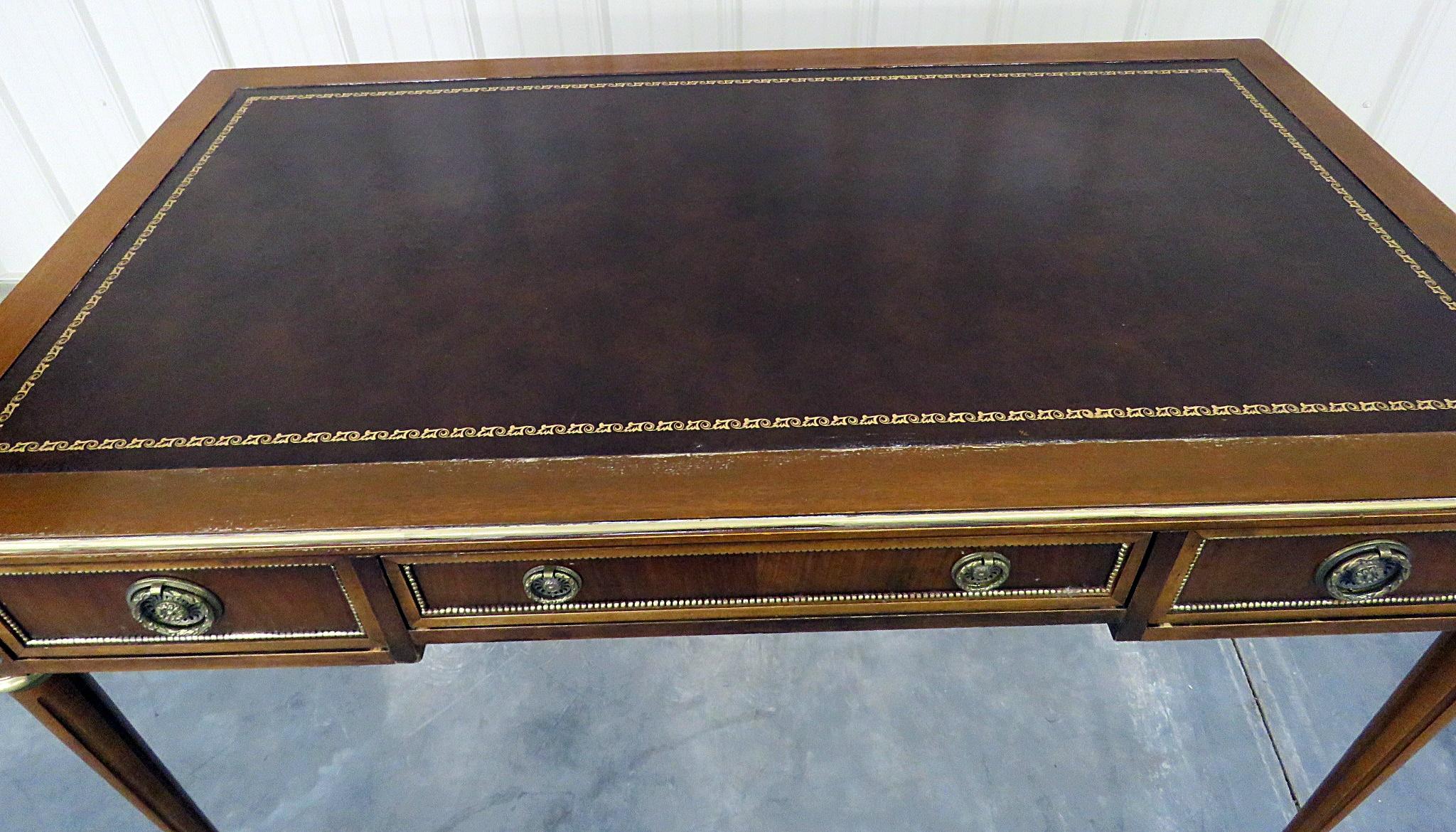 American Baker Louis XVI Style Leather Top Desk
