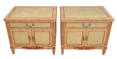 Baker Louis XVI Style Painted Bedside Cabinets, Pr