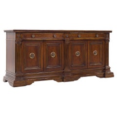 Baker Louis XVI Style Walnut and Brass Buffet