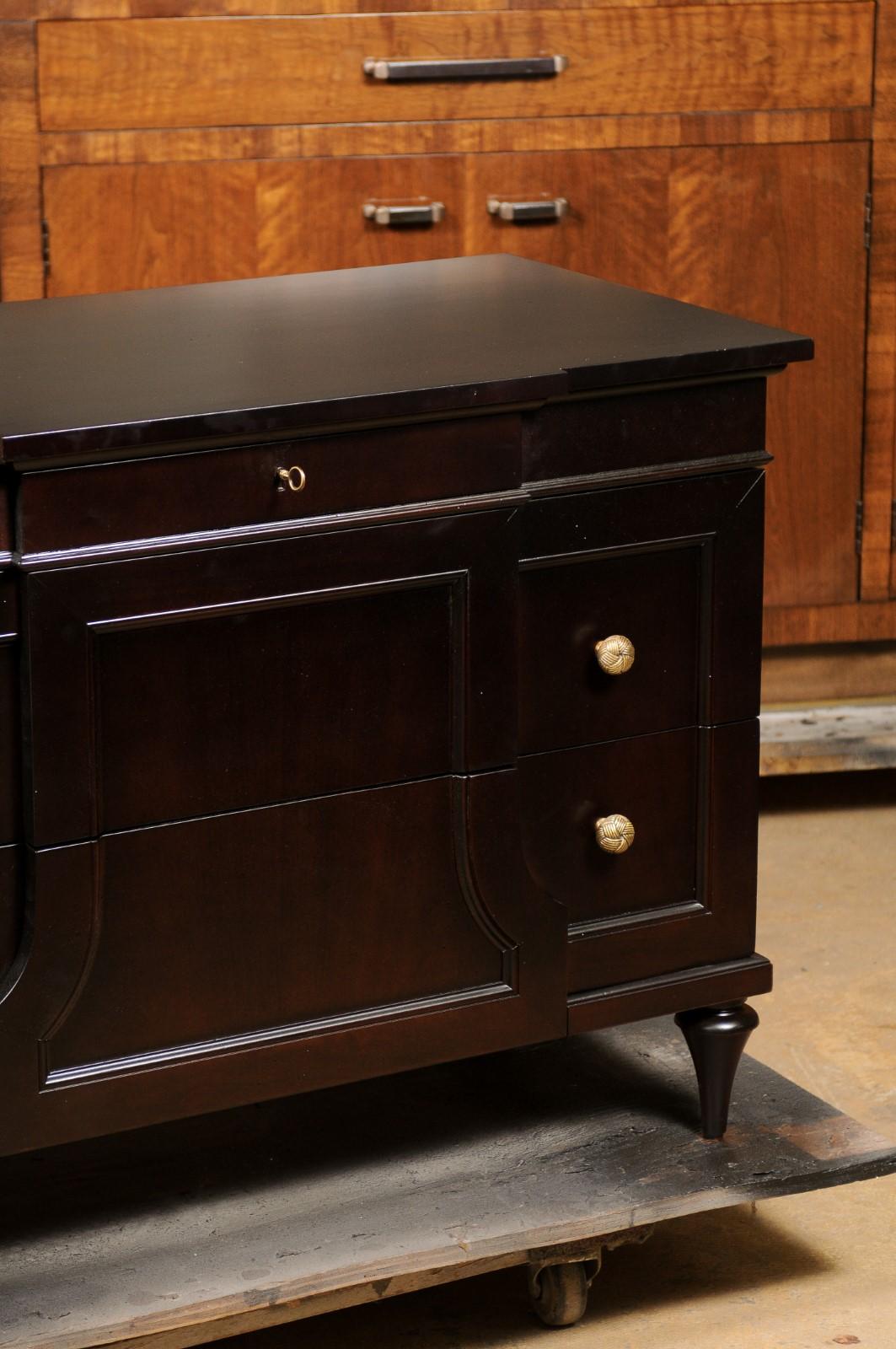 American Baker Mahogany Lowboy Chest of Drawers Dresser For Sale